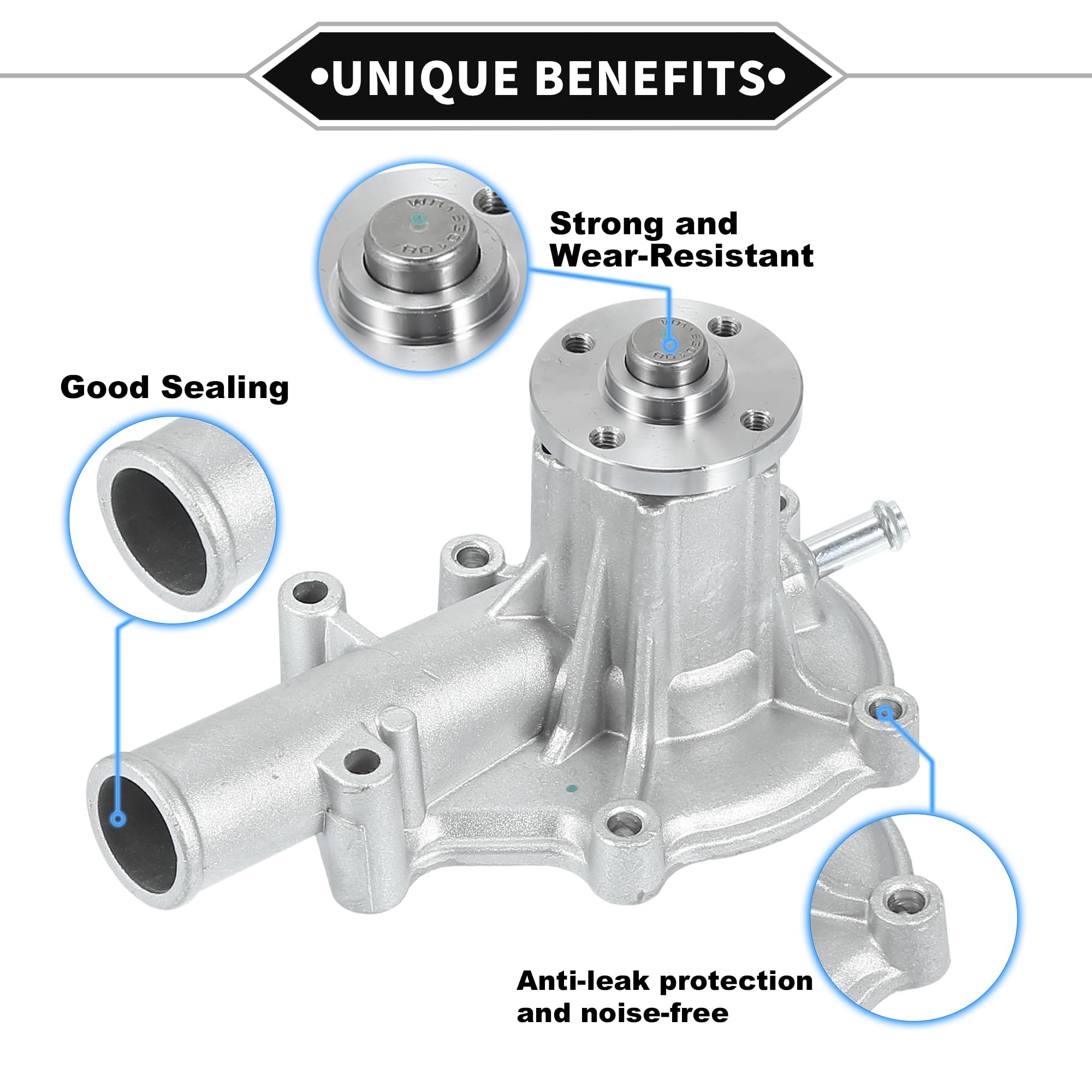 Kit Pompa Dell'Acqua Per Kubota V1505 1 Pezzo | Metallo, Tono Argento, Per Kobelco SK320-6 SK320-6E SK330-6 SK330-6E, Per Mitsubishi 6D16 6D16T, Guarnizione Inclusa