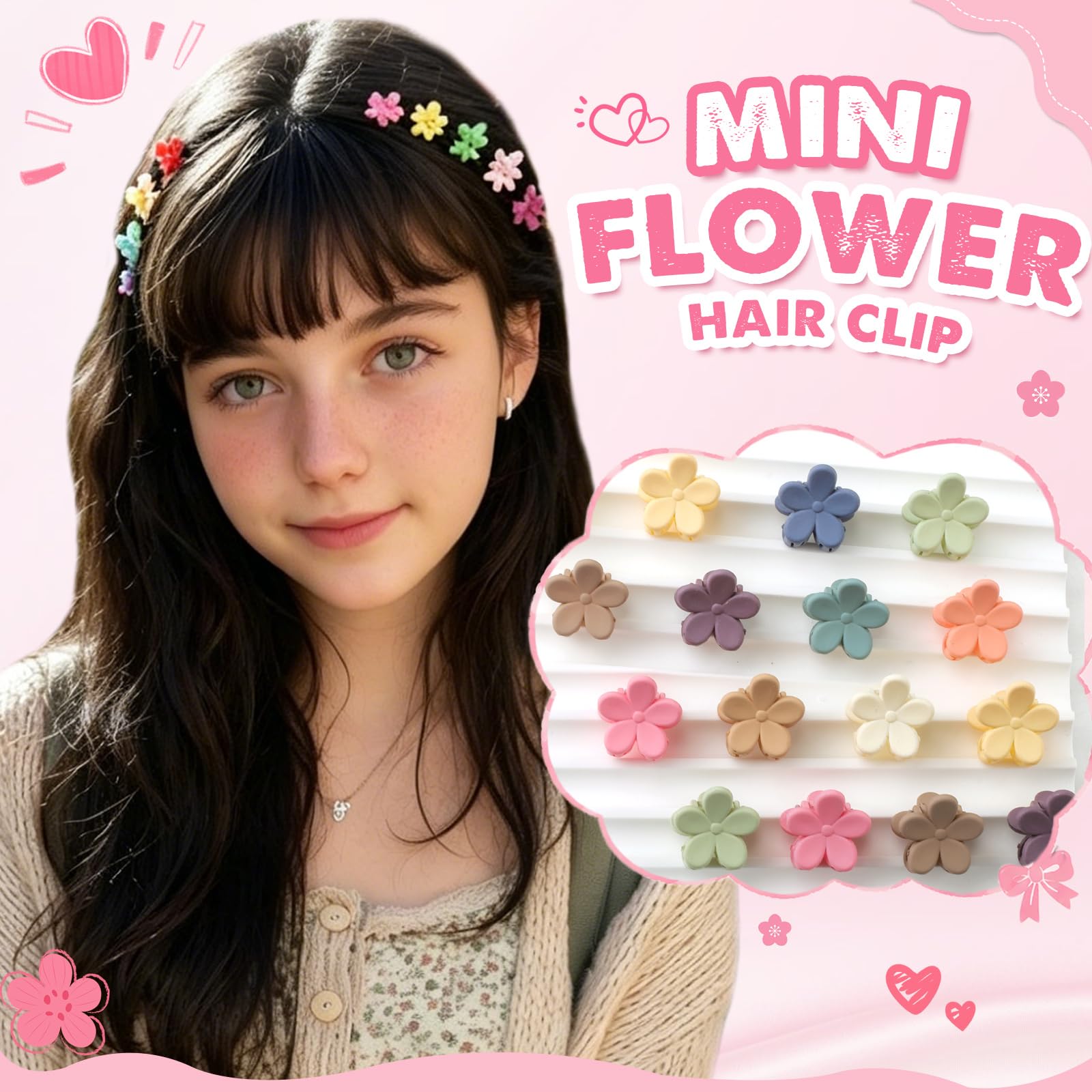 100 szt. mini spinek do włosów, kolorowe małe kwiatowe spinki do włosów, urocze mini spinki do włosów, dla dziewcząt, akcesoria do włosów dla kobiet, nastolatków, dzieci (neutralne odcienie