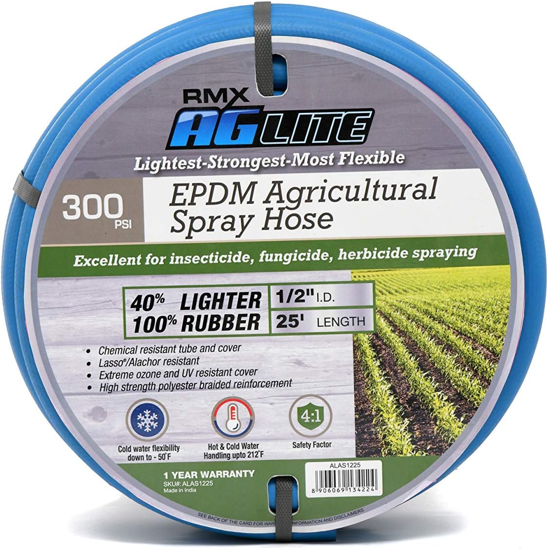AG-Lite AG-Spray Hose - Lightest, Strongest & Most Flexible (1/2" x 25') - ALAS1225
