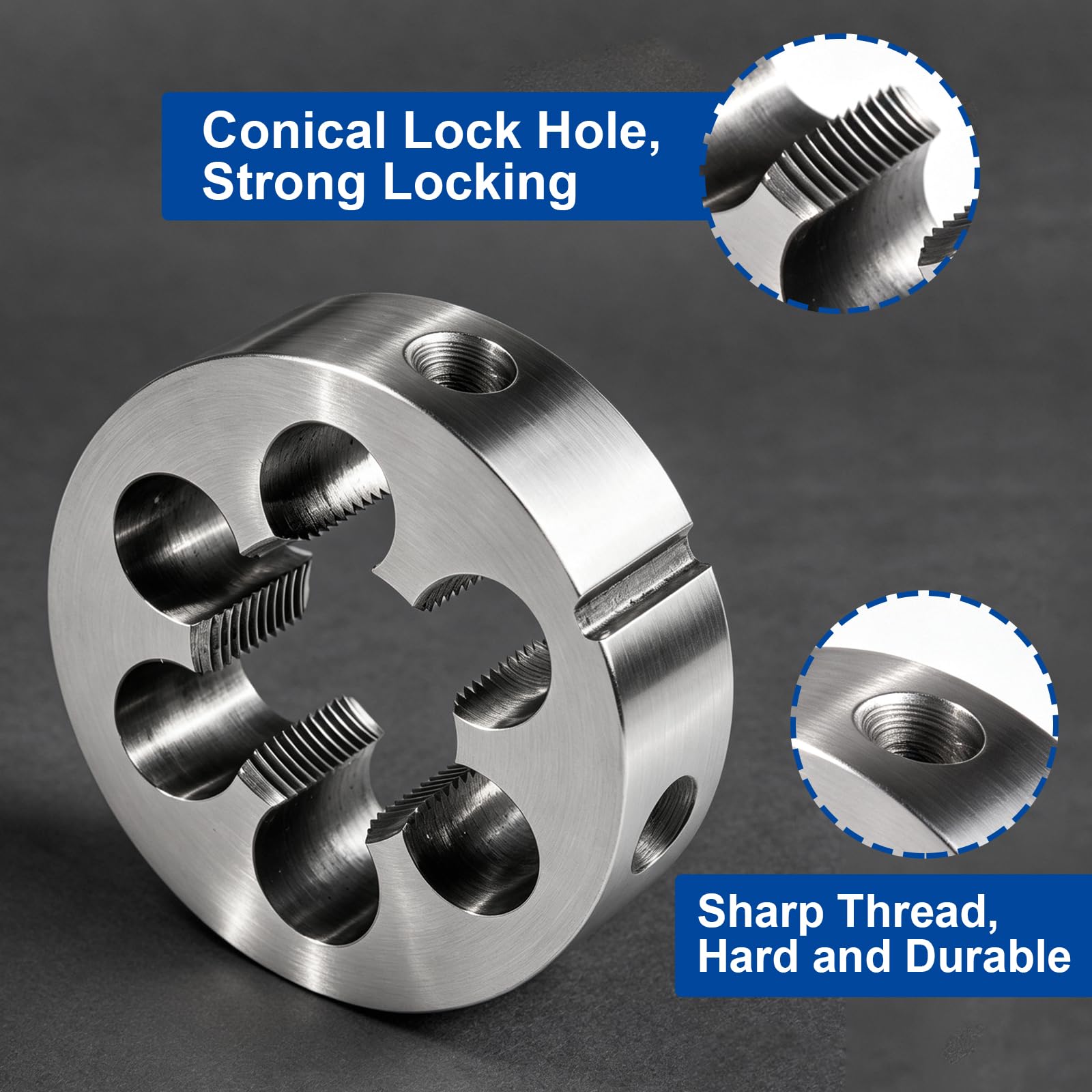 1pc M20 x 1.0 Metric Right Hand Thread Die, Alloy Steel Round Machine Threading Die for Metal Thread Cutting, 1.5mm Pitch (M20 x 1.0) — Amazon image 2