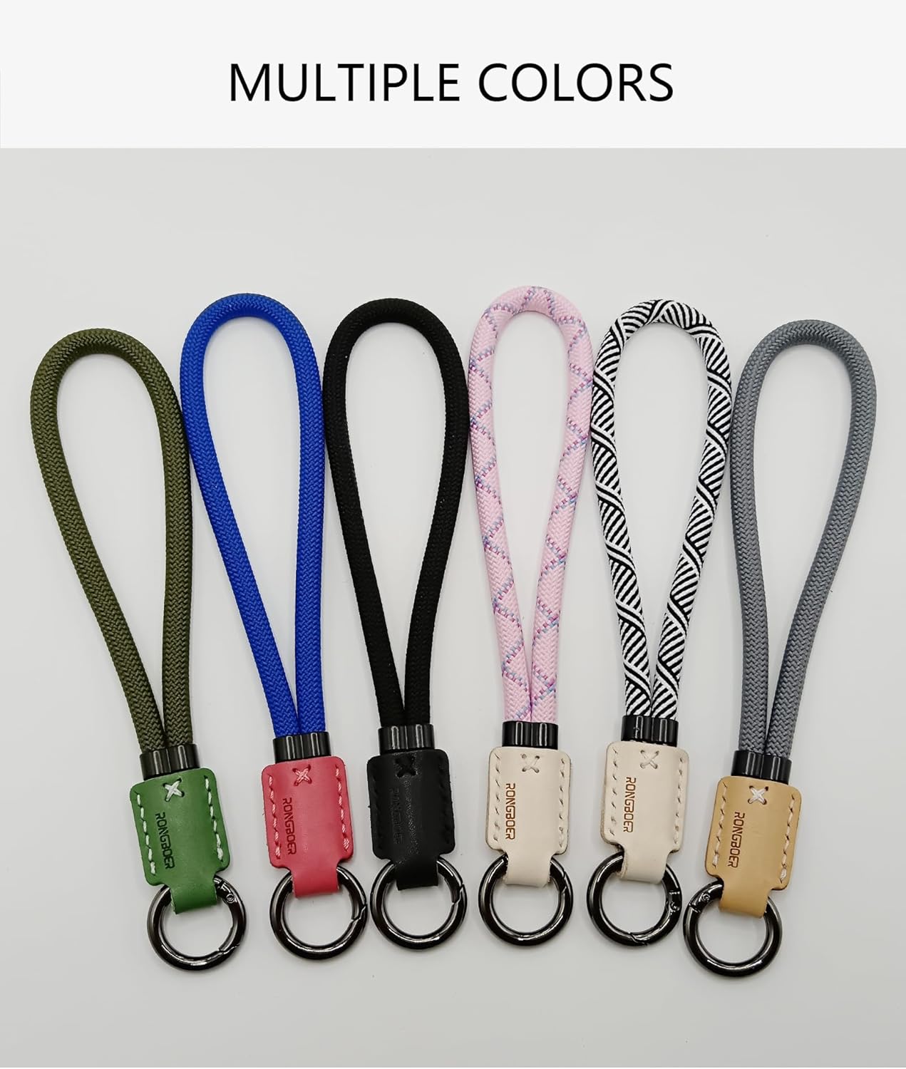 Handmade Cowhide Leather Phone Wrist Strap,Universal Adjustable Key Lanyard,Stylish Wristlet Keychains for Women&Men - Image 3