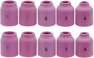 TIG Gas Lens Alumina Nozzle Ceramic Cup 53N58 4# 1/4" For SR WP- 9/20 & SR WP-17/18/26 TIG Welding Torch 10pk (Full Size 10pcs)
