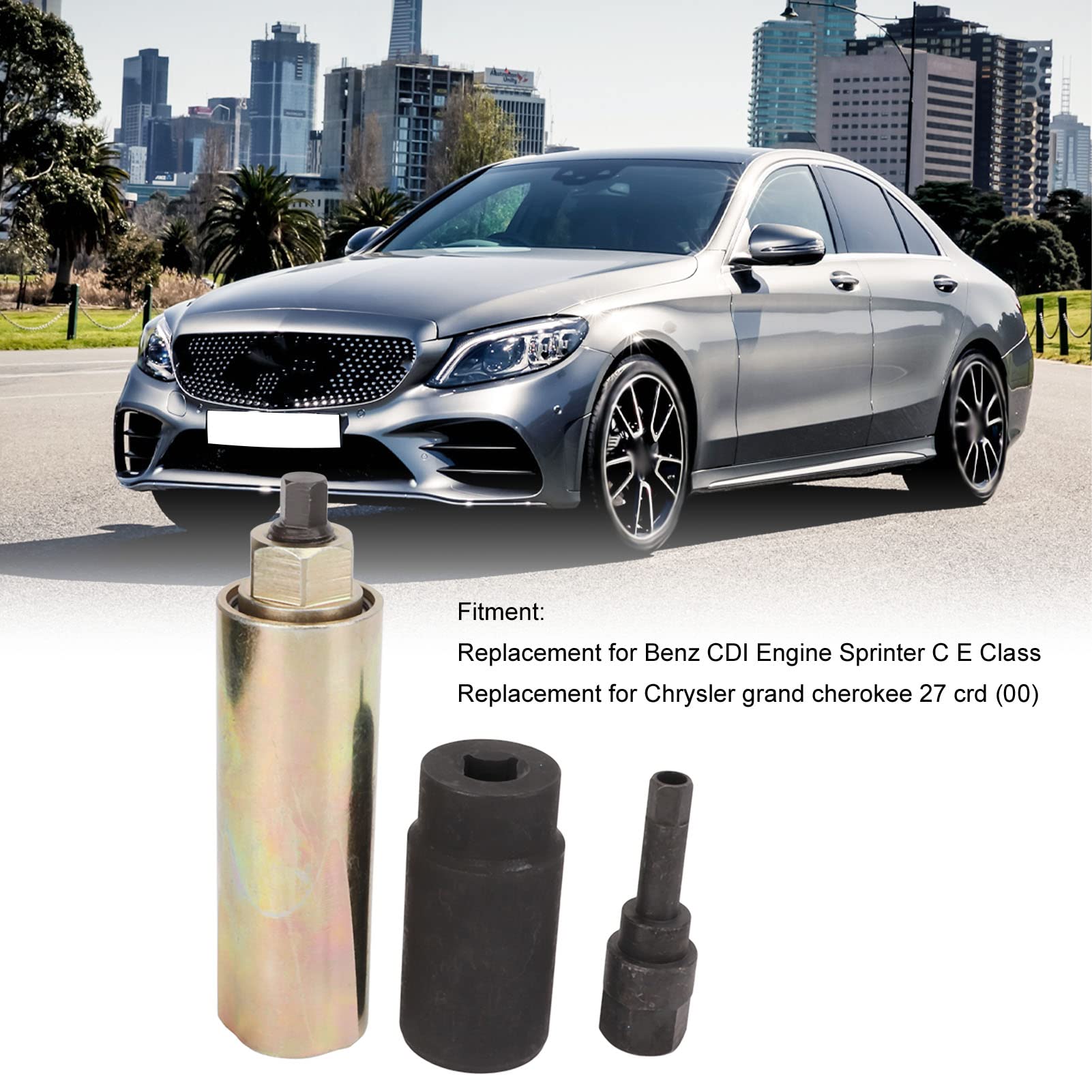 CHICIRIS Estrattore per Iniettori Kit di Attrezzi per Estrattore Iniettori in Acciaio al Carbonio con Presa per Rimozione Tappo E Chiave Esagonale Interna per CDI Sprinter Classe C E