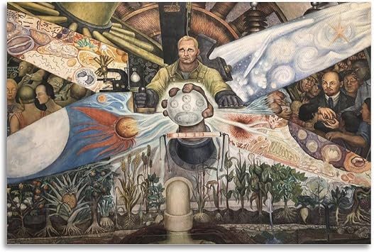 FanSee Diego Rivera Famous Art poster Man, Controller of The Universe Wall Art Picture Painting Poster Canvas Print Posters Artworks Bedroom Living Room Decor 20x30inch50x75cm
