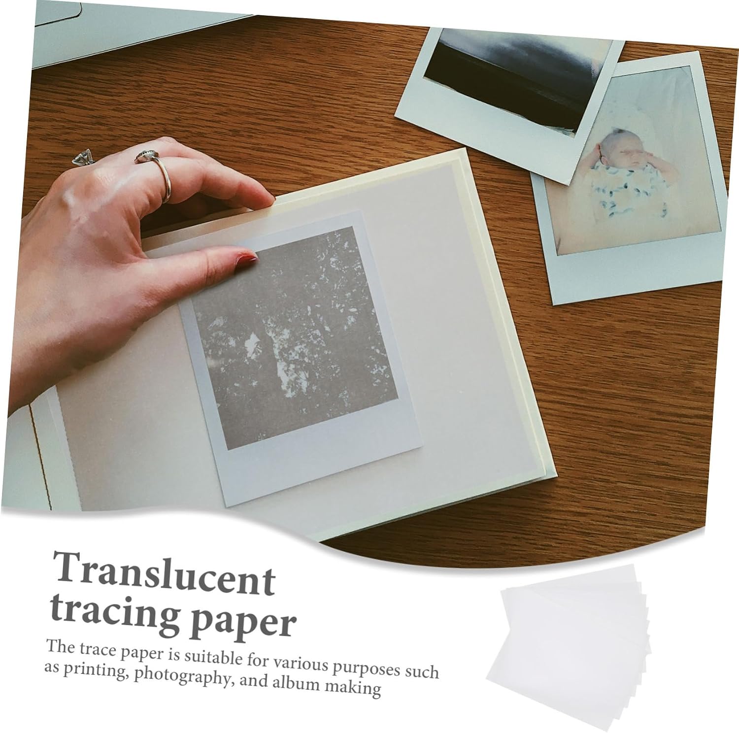 Parliky 100Sheets Tracing Paper Pad Translucent Drawing Paper for Printing Photography and Album Making Versatile Tracing Paper for Hand Drawing and Projects