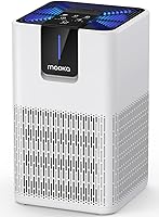 MOOKA M05 H13 HEPA Air Purifier for 1250 Sq Ft - Pets, Dust, Smoke, Odor Removal w/ Aromatherapy, 15dB Sleep Mode, White