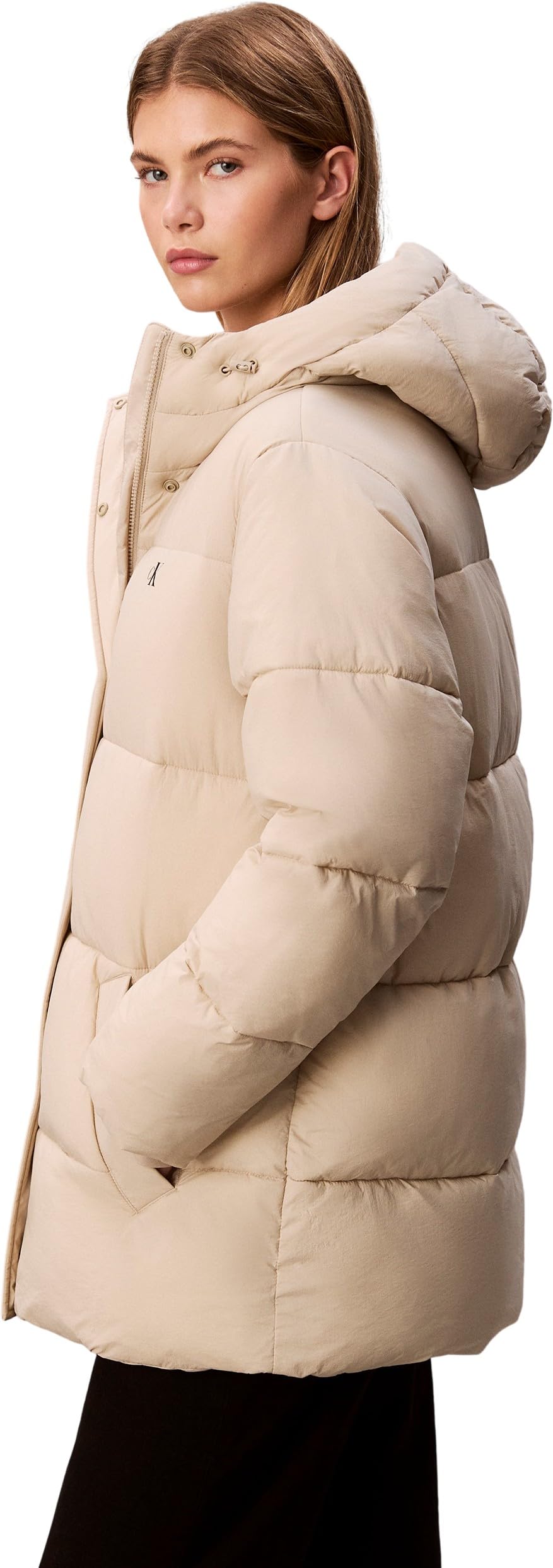 Calvin Klein Belted Midweight Puffer Lv047d507g Chaquetas Mujer