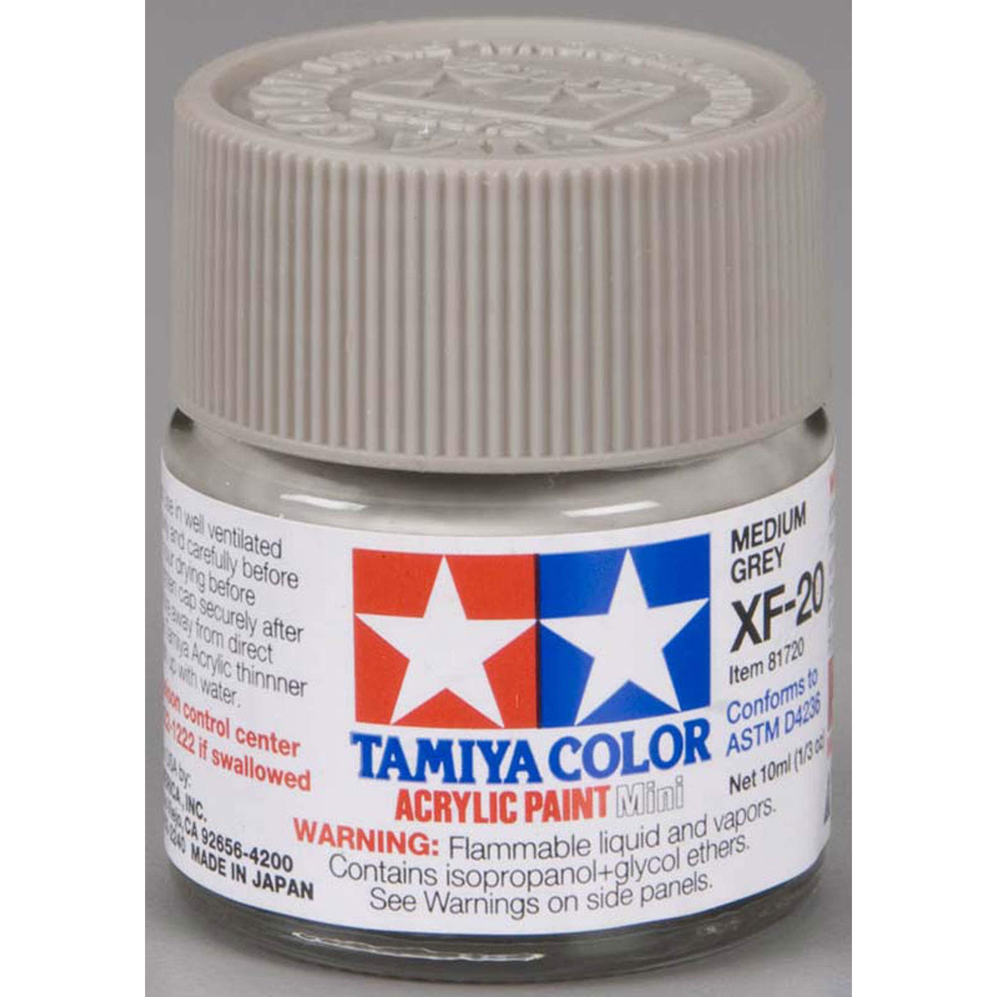 TAMIYA Acrylic Paint 10ml - XF-20 Medium Grey - Model Kit Paint Humbrol