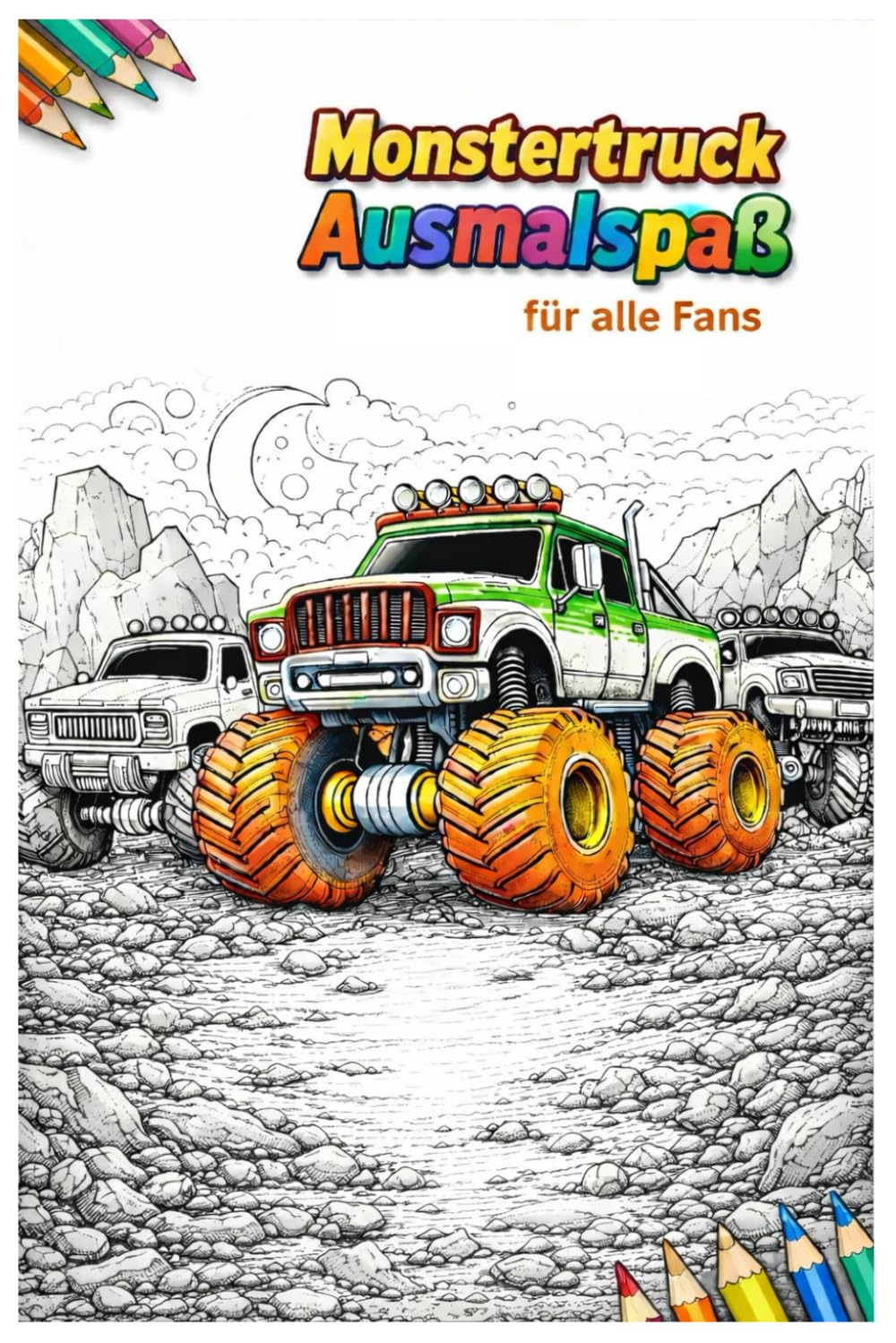 Monstertruck Ausmalspaß: gestaltet ansprechend farblich
