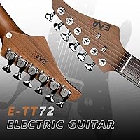 Vista 5 de EART E-TT72 Guitarra eléctrica de cuerpo semihueco de 6 cuerdas, capacidad de juego versátil, potentes pastillas Humbucker guitarras de puente fijo