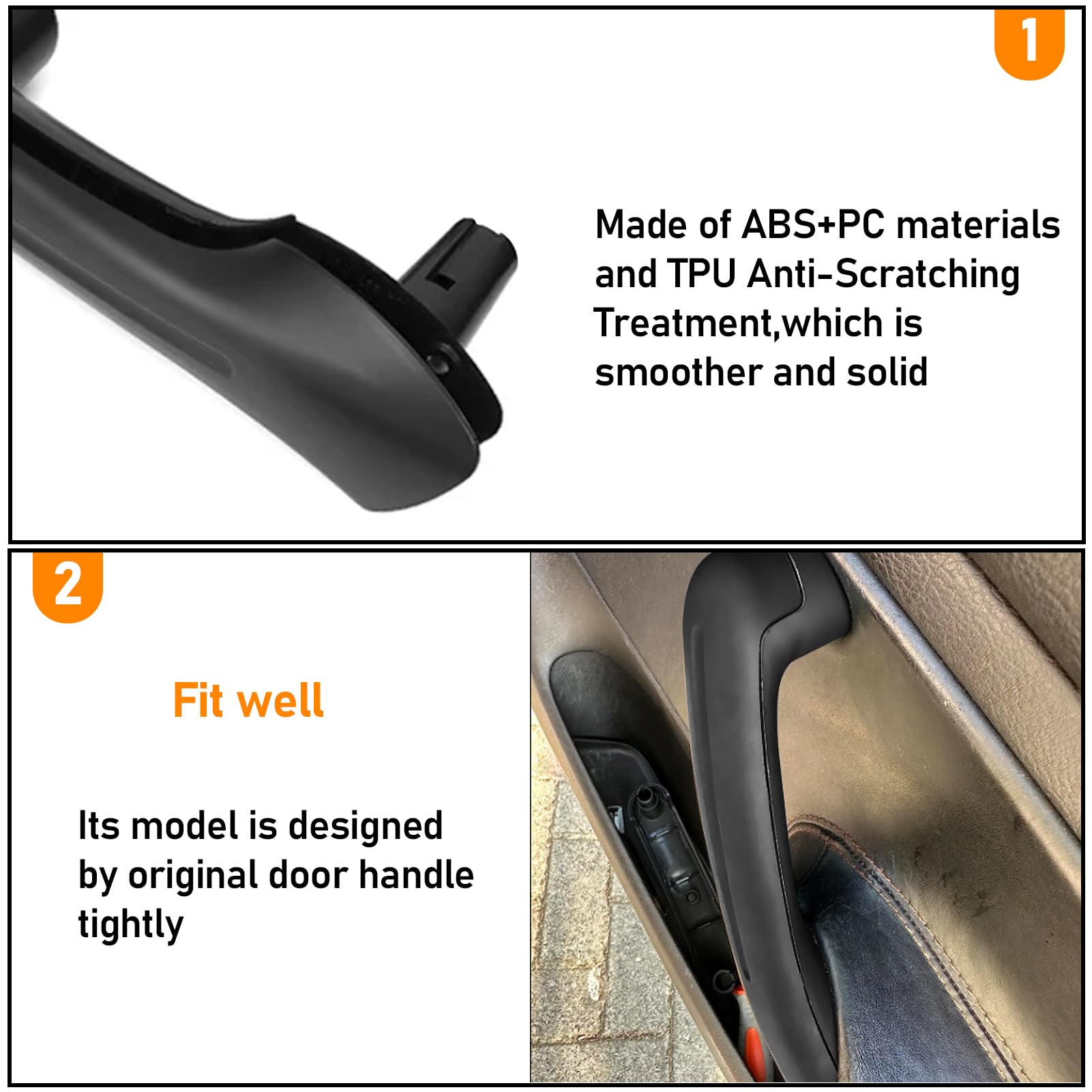TTCR-II 5PCS Compatible con Tirador Puerta VW Bora Variant Golf IV Tirador Puerta Derecha + Izquierdo PASSAT B5/ GOLF MK4 Manillas Puertas Interior, Manijas Para Golf 4 -Negro