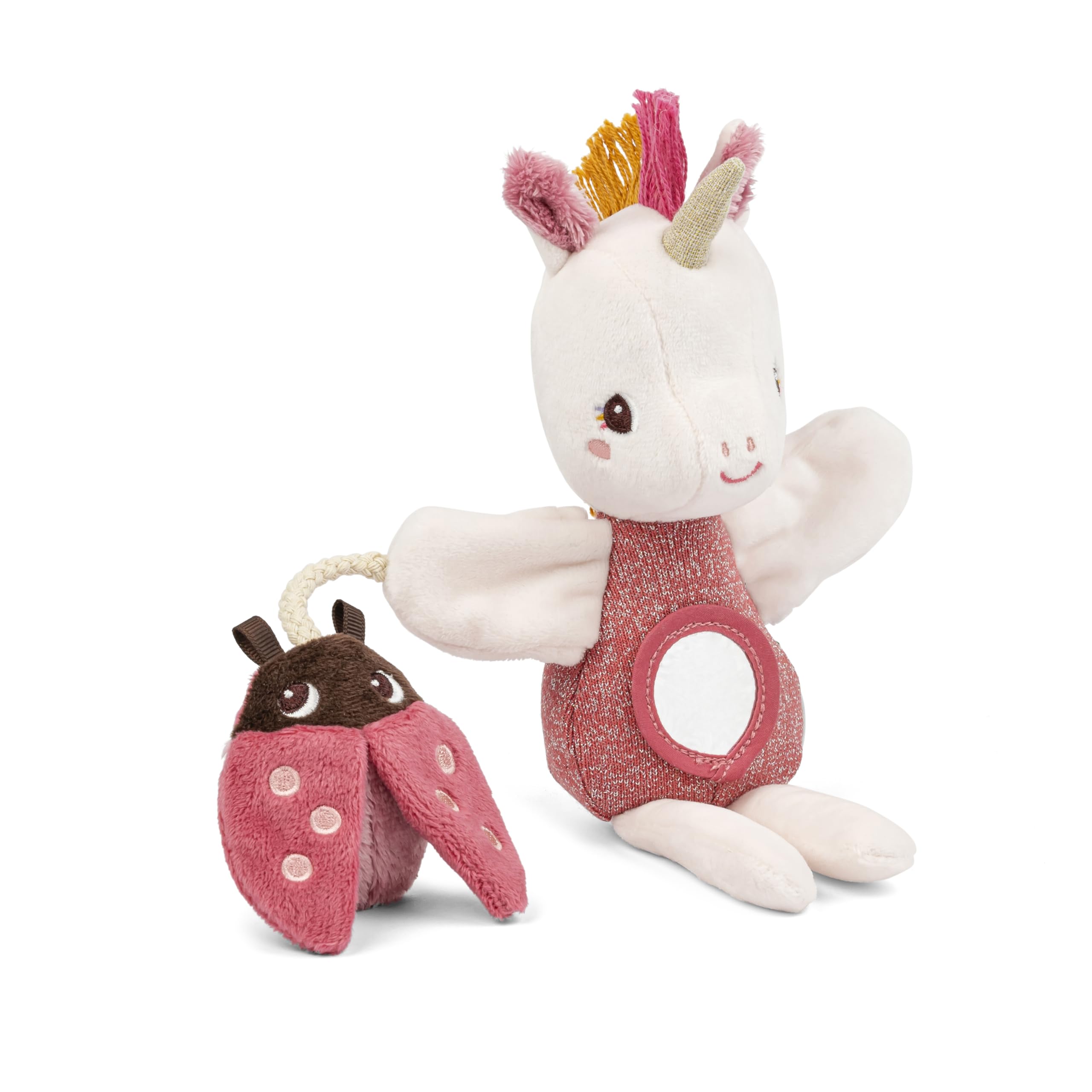 Lilliputiens, Fabric Finger Puppet, Lena the Unicorn, Sensory Toy for Toddlers