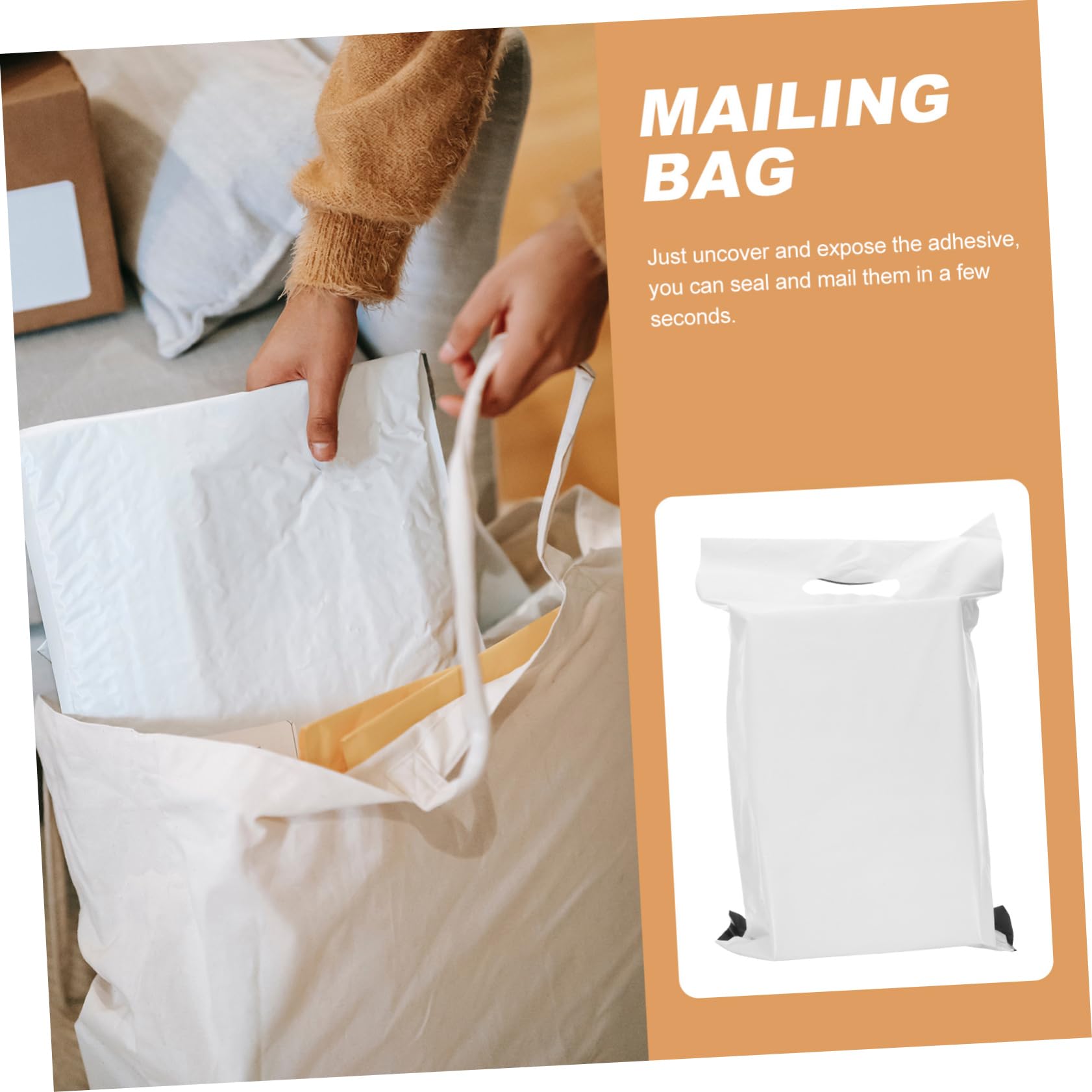 OSALADI 100 Stück Weiße Versandtaschen aus Pe Dicker Kleidersack mit Starker Haftung Selbstklebend für Kleidung und Versand