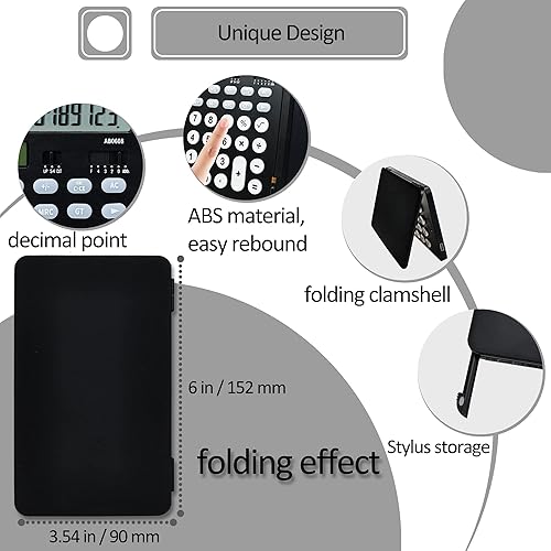 Miniatura 3 de VEWINGL Calculadora con bloc de notas, calculadoras de escritorio de oficina de pantalla grande de 12 dígitos, calculadora multifunción recargable