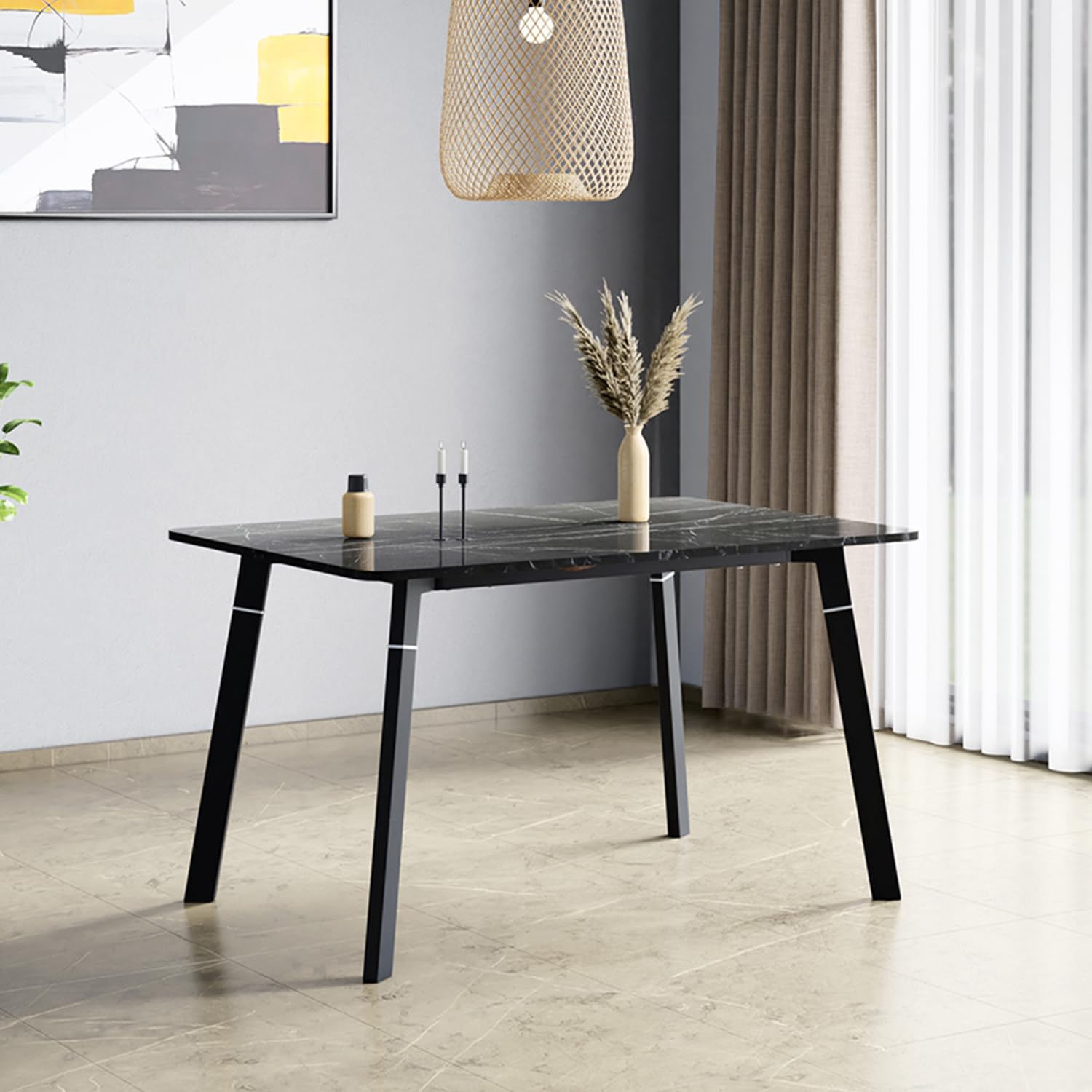 GODREJ INTERIO Aclectic 4-Seater HMR Board Rectangular Dining Table, 1 ...