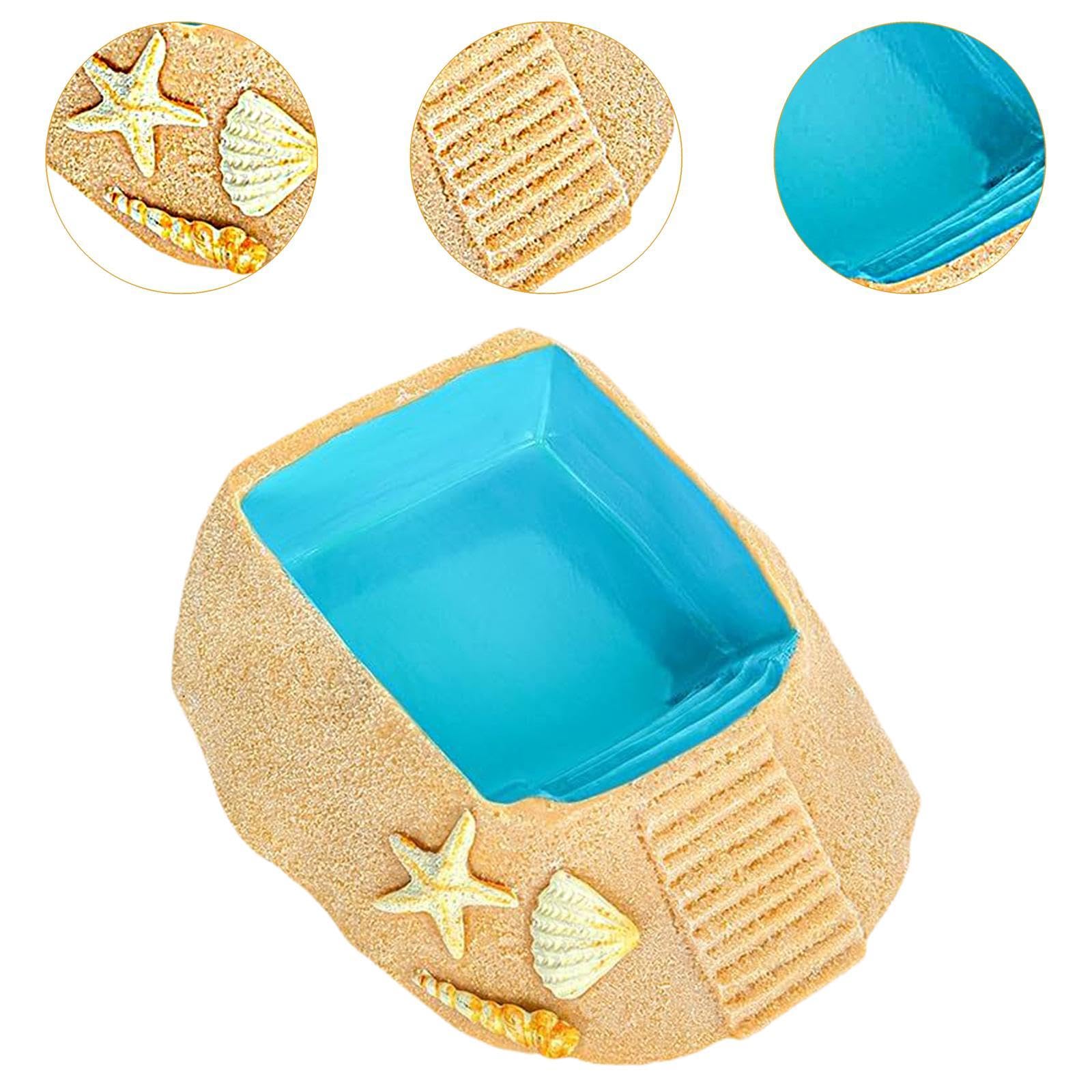Ciotola per Acquario a Forma di, Accessorio per Acquario, Ciotola per Acqua in Resina per Tartarughe, Piscina per Il Bagno, Forniture per Habit