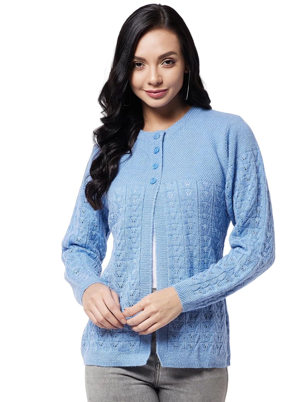 Self Design Round Neck Casual Women Sweater||Winterwear||-image-9