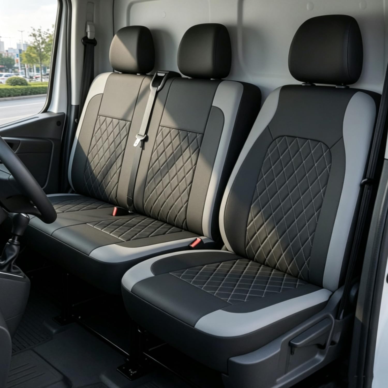 PU Housses de Sieges Universelles pour Siège Camionnette Camion (Gris)