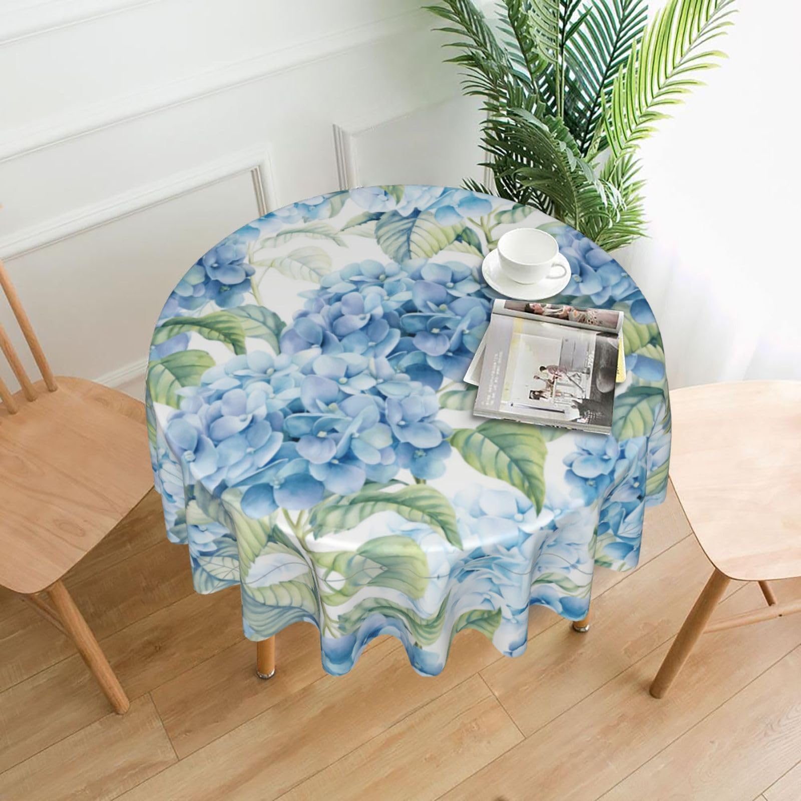 hhxvcv Hydrangea Round Tablecloth – Dining Table Cover