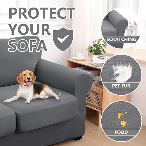 Miniatura 5 de hyha 2 fundas para sillas de sala de estar, fundas elásticas para un sofá con cojines independientes, fundas para sillón, fundas de sofá lavables