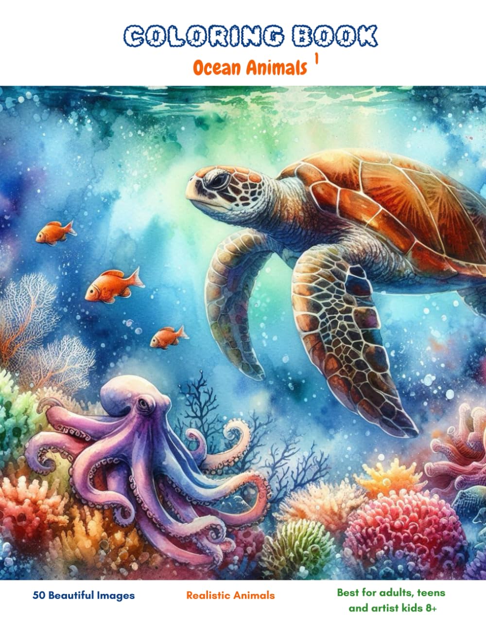 STRESS RELIEF COLORING BOOK: Ocean Animals