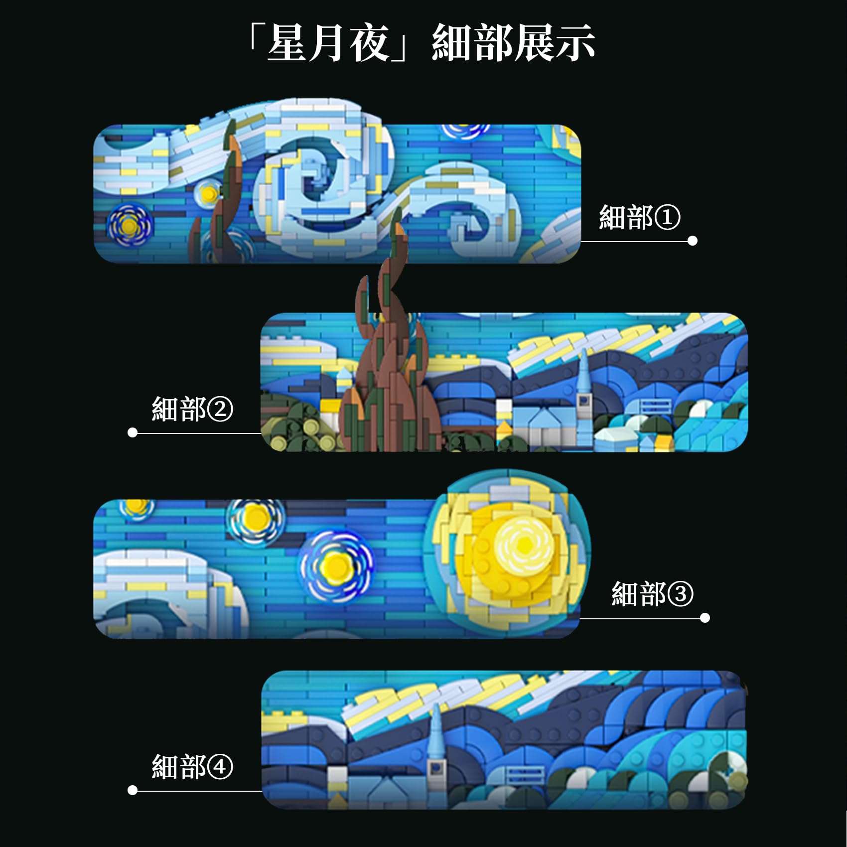 Amazon.co.jp: LULUFUN 星月夜 ゴッホ ブロック おもちゃ 組立 Starry