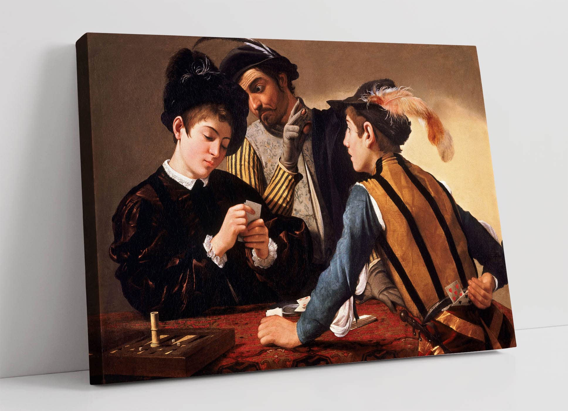 Canvasartshop -Caravaggio, The Cardsharps- Canvas Wall Art Picture Print (30X20)