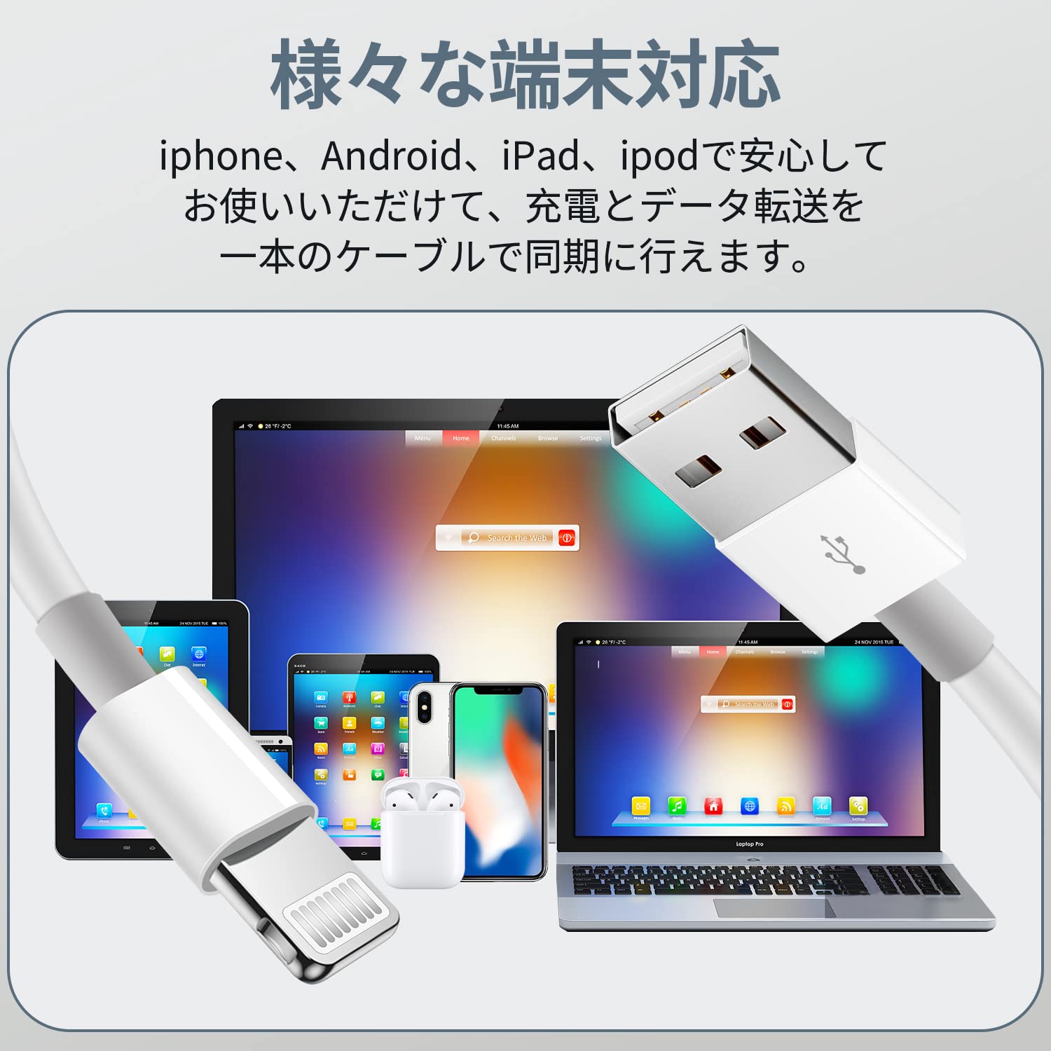 Amazon.co.jp: 2023新版 iPhone 充電器ケーブル 純正品質 Lightning