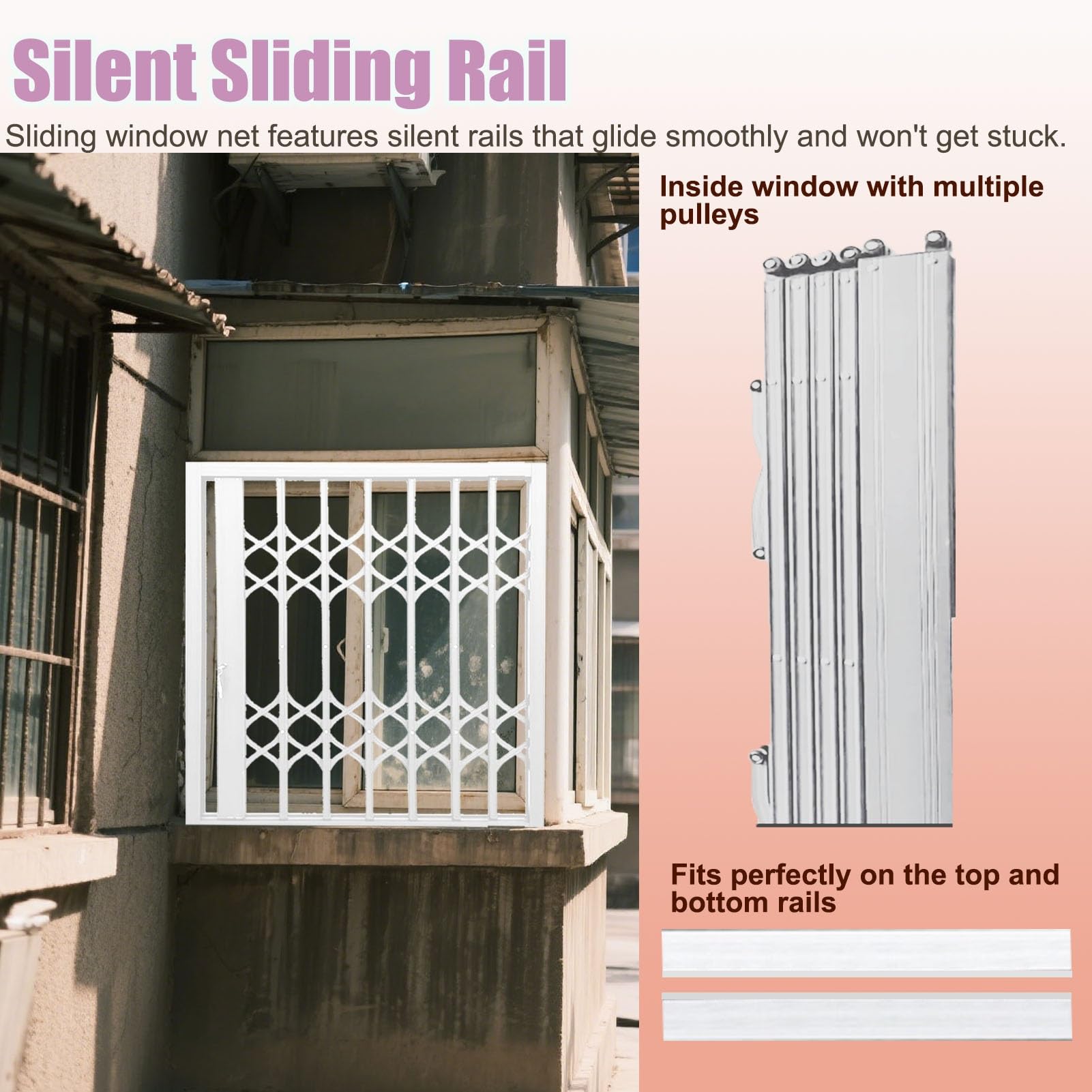 Rejas de seguridad de aluminio de alta resistencia para ventanas, rejillas plegables antirrobo para sótanos, recintos para mascotas y establos de caballos, protección para ventanas pequeñas