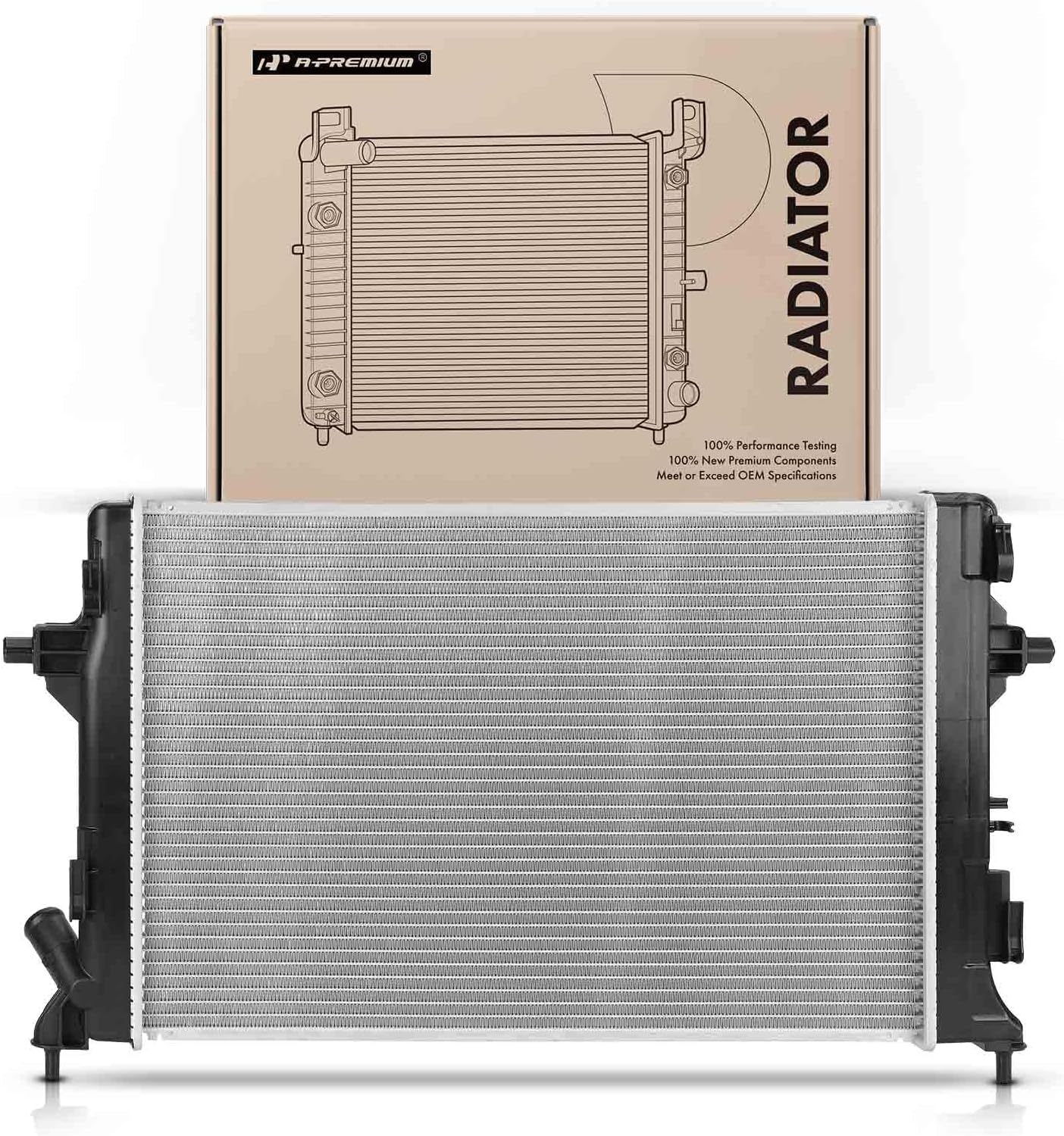 A-Premium Engine Coolant Radiator Assembly Compatible with Hyundai Veloster 2019-2021 & Kia Soul 2020-2022 2.0L, Manual Transmission, Replace# 25310J3000