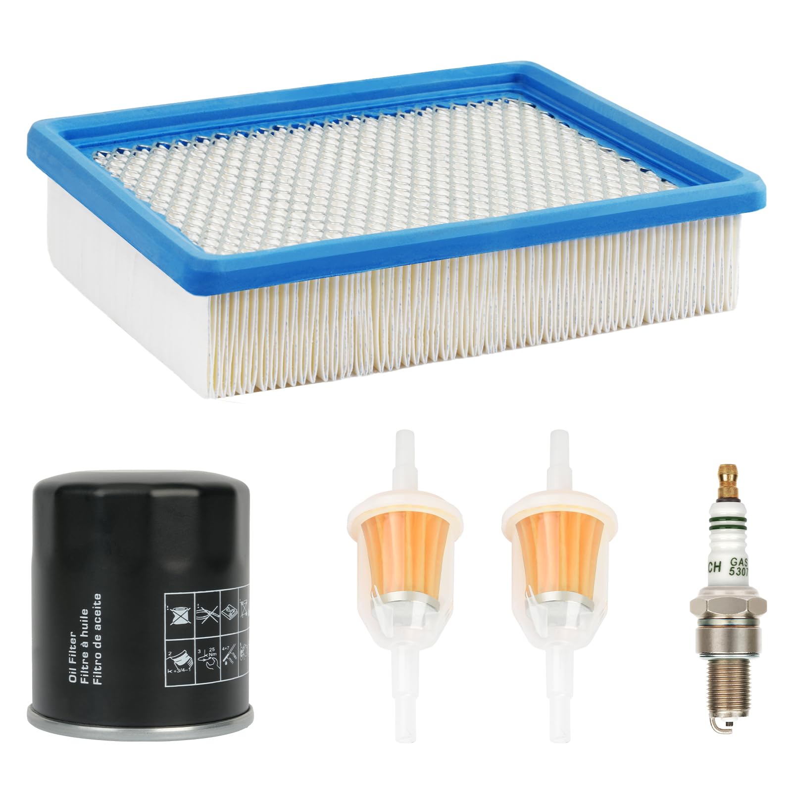 CLUBRALLY Golf Cart Tune Up Kit for Club Car DS 1992-2004 Gas Carts with FE290 Engines, Air Filter 1015426, Oil Filter 1016467 41016467, Fuel Filter 1013684 1014522 102003201, Spark Plug