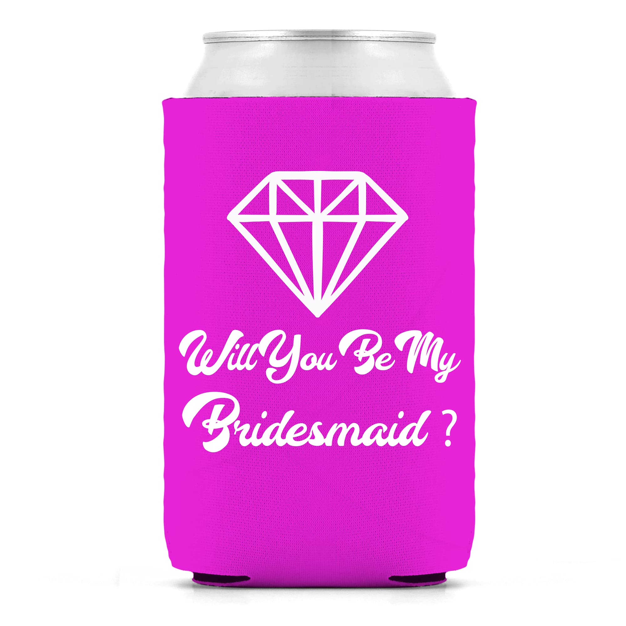 Cool Coast Products | Wedding Bridesmaid Coolies | Maid of Honor Chug to Accept Pink Teal | Funny Novelty Neoprene Hugger | Beer Holder | Bachelorette Party Gifts | Quality Can Coole (Pink Brides)