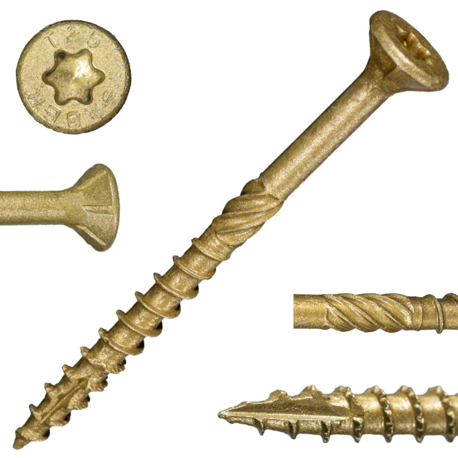 Tan XL1500 Coated Exterior Star Drive Multi-Purpose Deck Screws, 25lb, Approx. 1811 Pieces - #9 x 3 Screws with Protective Coating, Decking for Construction, Repair