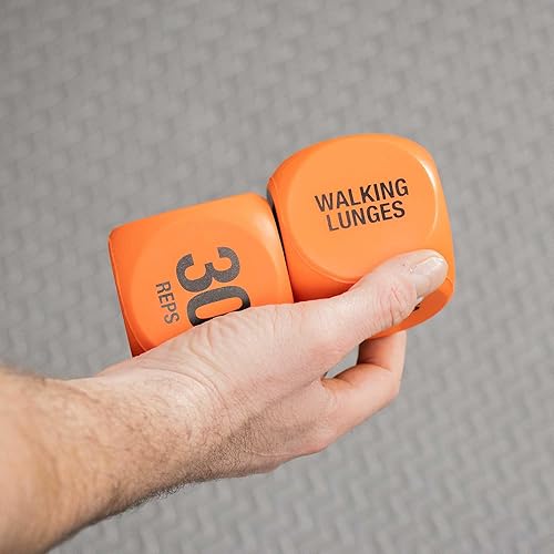 Miniatura 6 de Dados de ejercicio Phoenix Fitness  Juego de dados de entrenamiento para cardio, entrenamiento HIIT y clases de ejercicio  El entrenamiento incluye