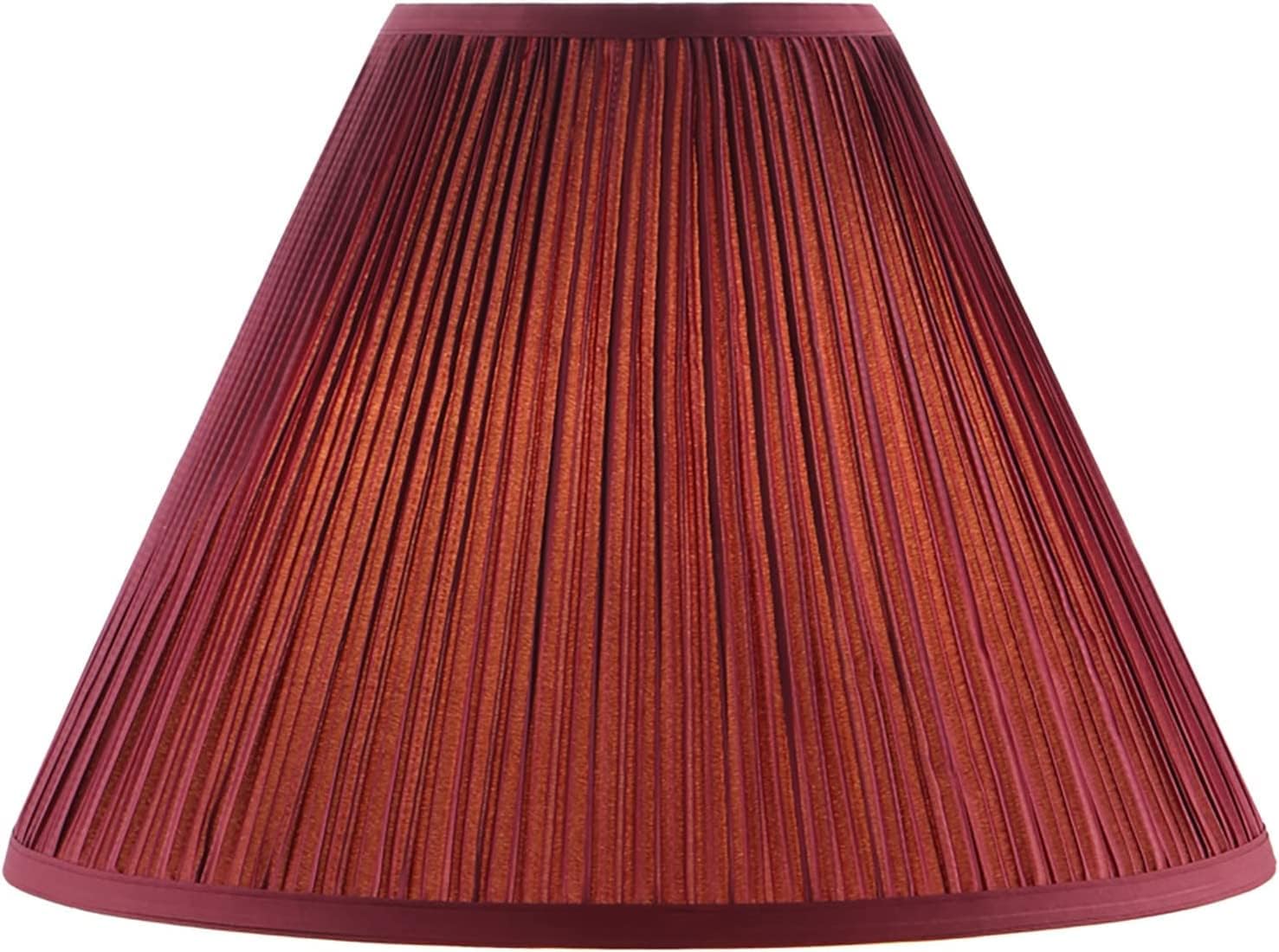 Aspen Creative 33194, Mushroom Pleated Rich Red Spider Shade, 6" Top x 16" Bottom x 12" Slant, Burgendy