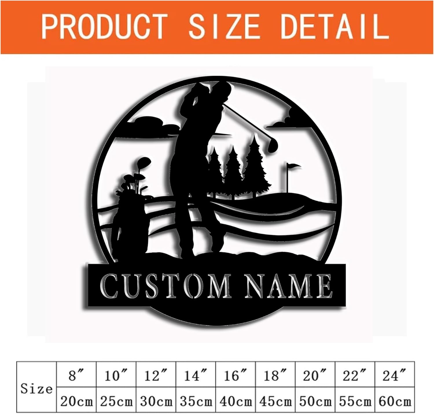 Custom Golf Sign, Personalized Golf Metal Wall Art With Led, Personalized Metal Art, Golf Club's Name Sign, Man's Cave Wall Decor, Golf Club Garden Wall Sign, Customized Golf Sign, Father's Gift