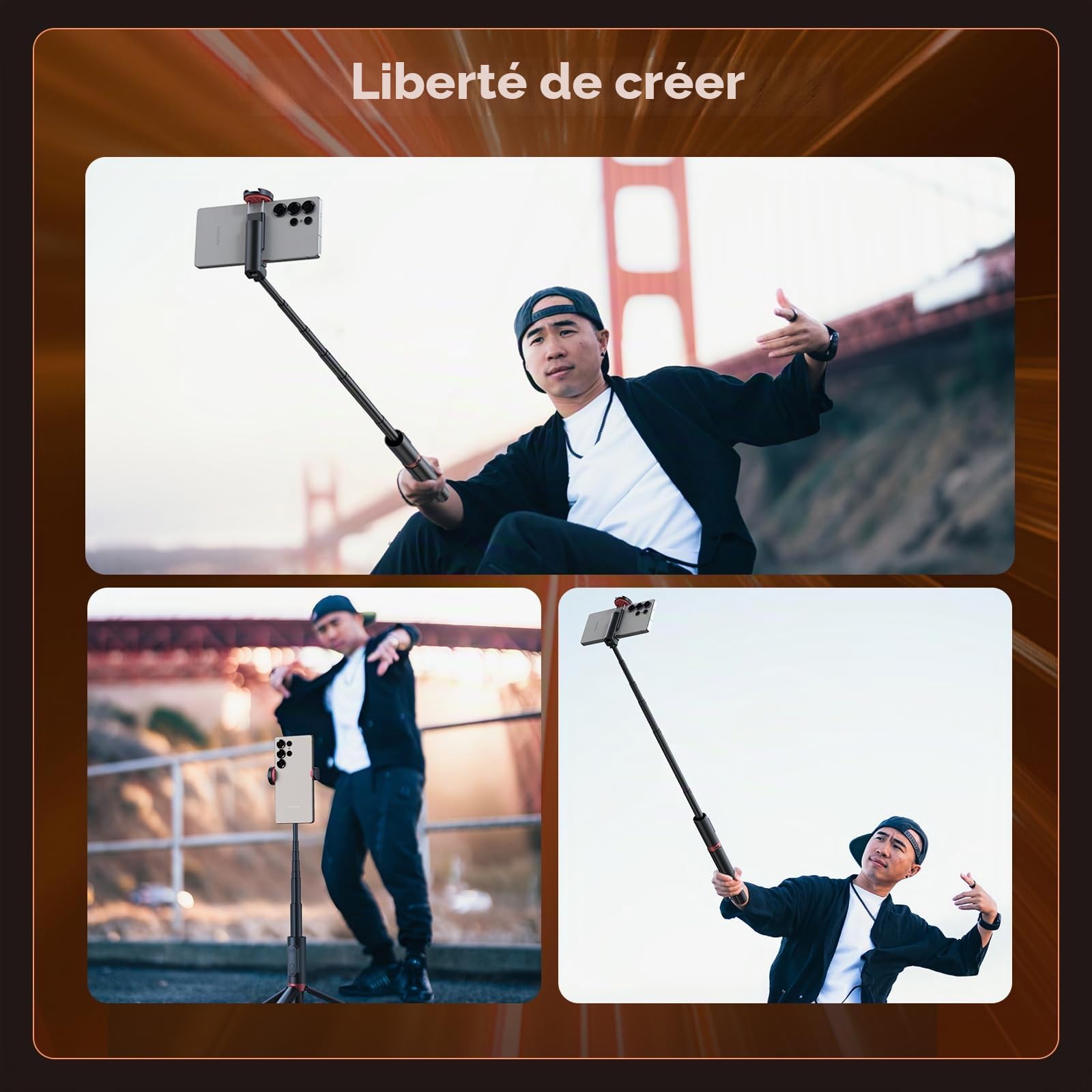 SMALLRIG x Drex Lee Boom Perche à Selfie ST30 Lite, Trépied Automatique 57,9'' avec Télécommande et Support pour Griffe, pour iPhone, pour Android, Enregistrement Vidéo, Voyage, Vlogging, Voir - 5292