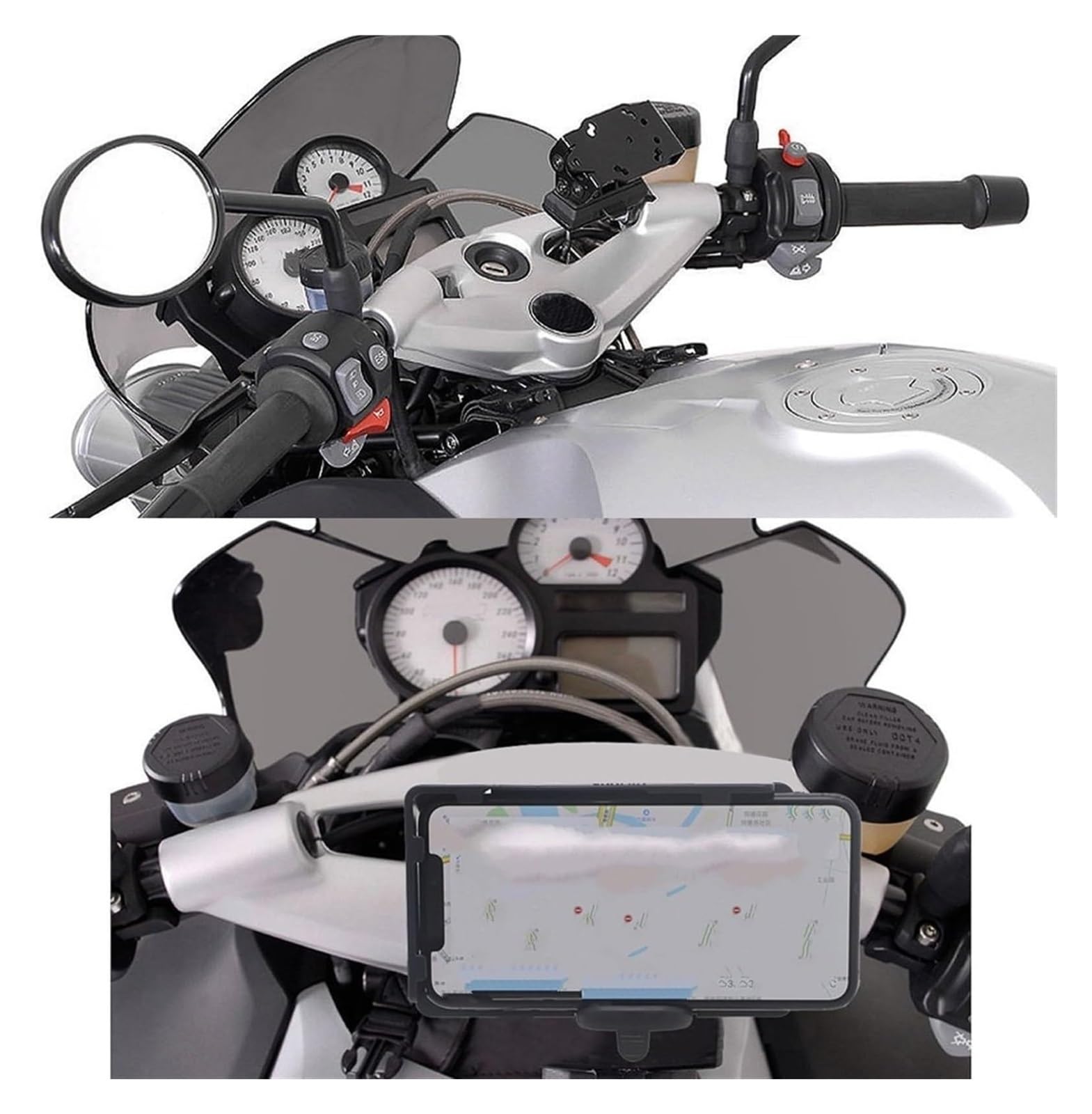 GPS para Motocicleta reducción para BMW para F800S para K 1200 R para K1200R para K1300R Soporte Navegación Teléfono Motocicleta Montaje USB(C)