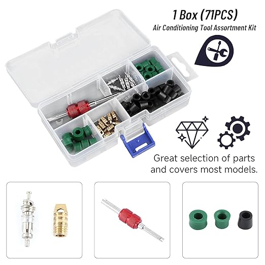Kit de Reparación de Aire Acondicionado 71 Piezas con Válvulas y Juntas miniatura 6