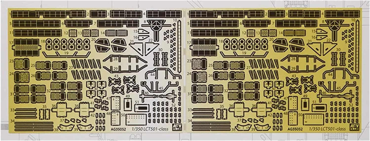 1/350 AG35052 Photo-Etched Conversion Kit for LCT-501 Class 1943-1945 by AFV Club Taiwan