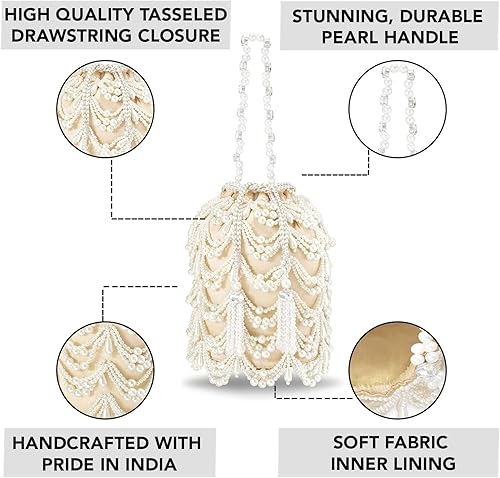 Miniatura 3 de Aheli Indian Potli Bags Gift for Women Evening Bag Clutch Ethnic Bride Purse with Drawstring