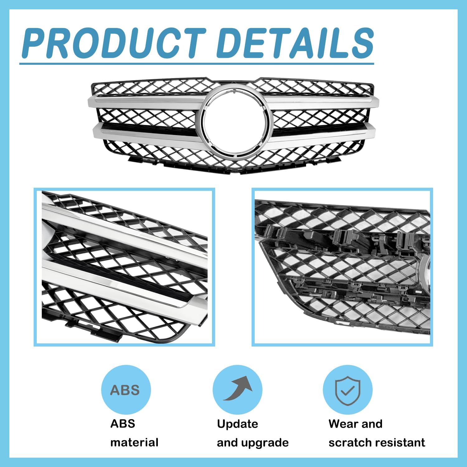 Front Bumper Upper Grille For 2008-2012 Mercedes Benz X204 GLK250 GLK350 Grill 2048800883