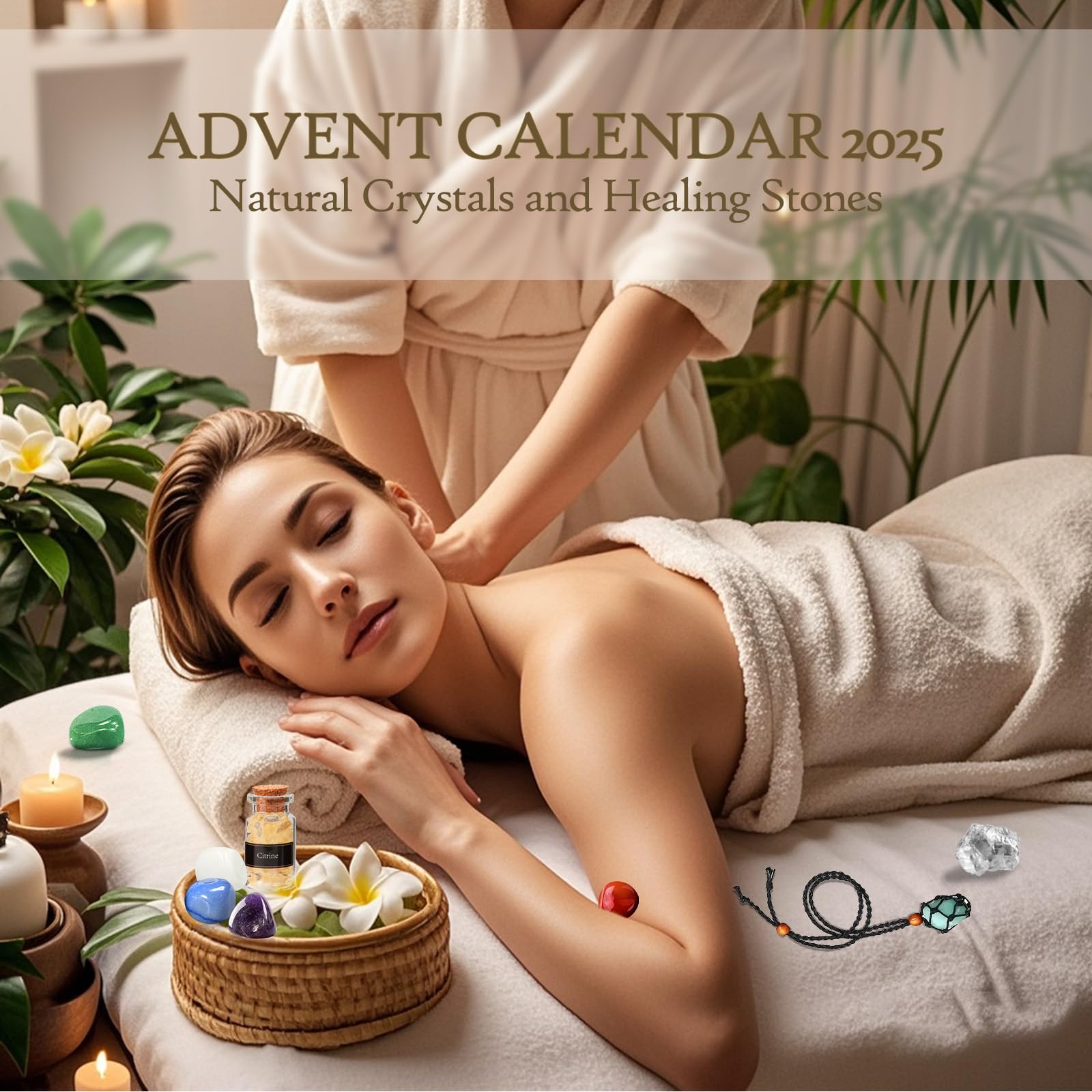 Purpledi Calendario Adviento 2025 Piedras Preciosas Cristales 24 Días