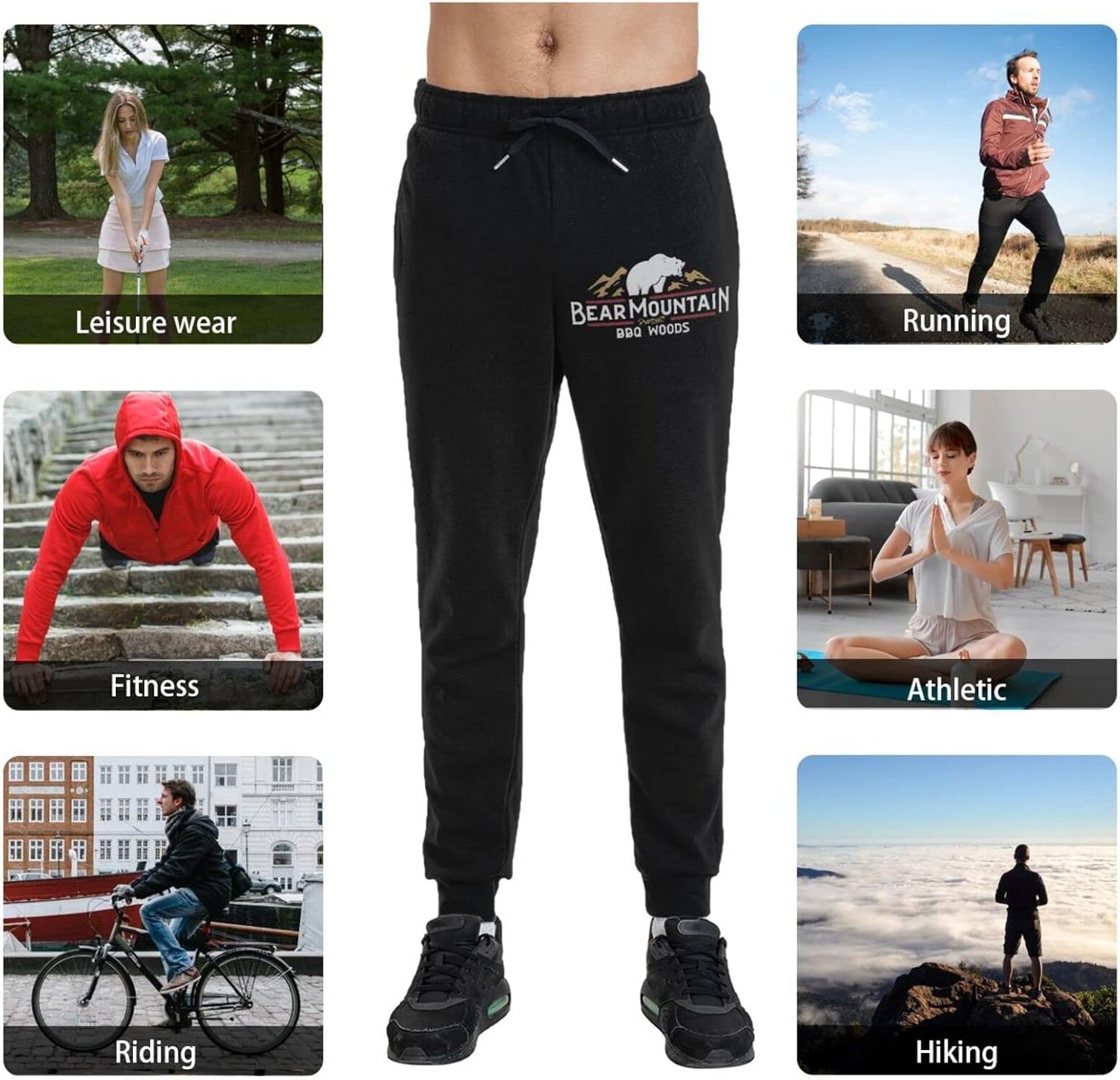 Bear Mountain 1 Sweatpants Men's Active Pants with Pockets Trousers Sports Casual Pants
