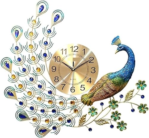 Reloj de pared para decoración de dormitorio, reloj de pared de metal, diamante de cristal, sin tictac, arte silencioso, reloj decorativo, forma de