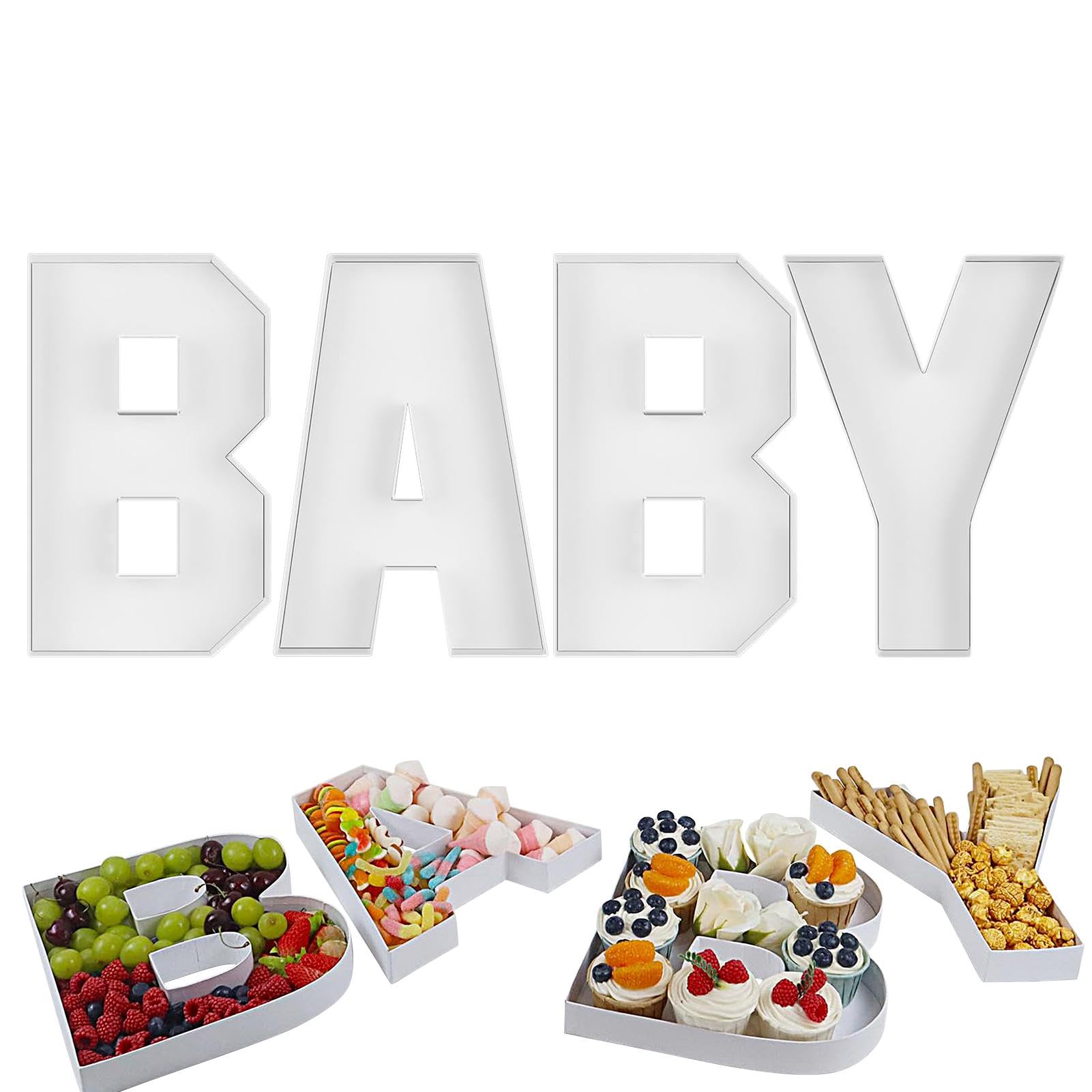 Virtcooy Baby Charcuterie Board Letters, Fillable Box | Baby Letter Boxes for Snack Food, Cake, Cookies, Gender Reveal Gathering
