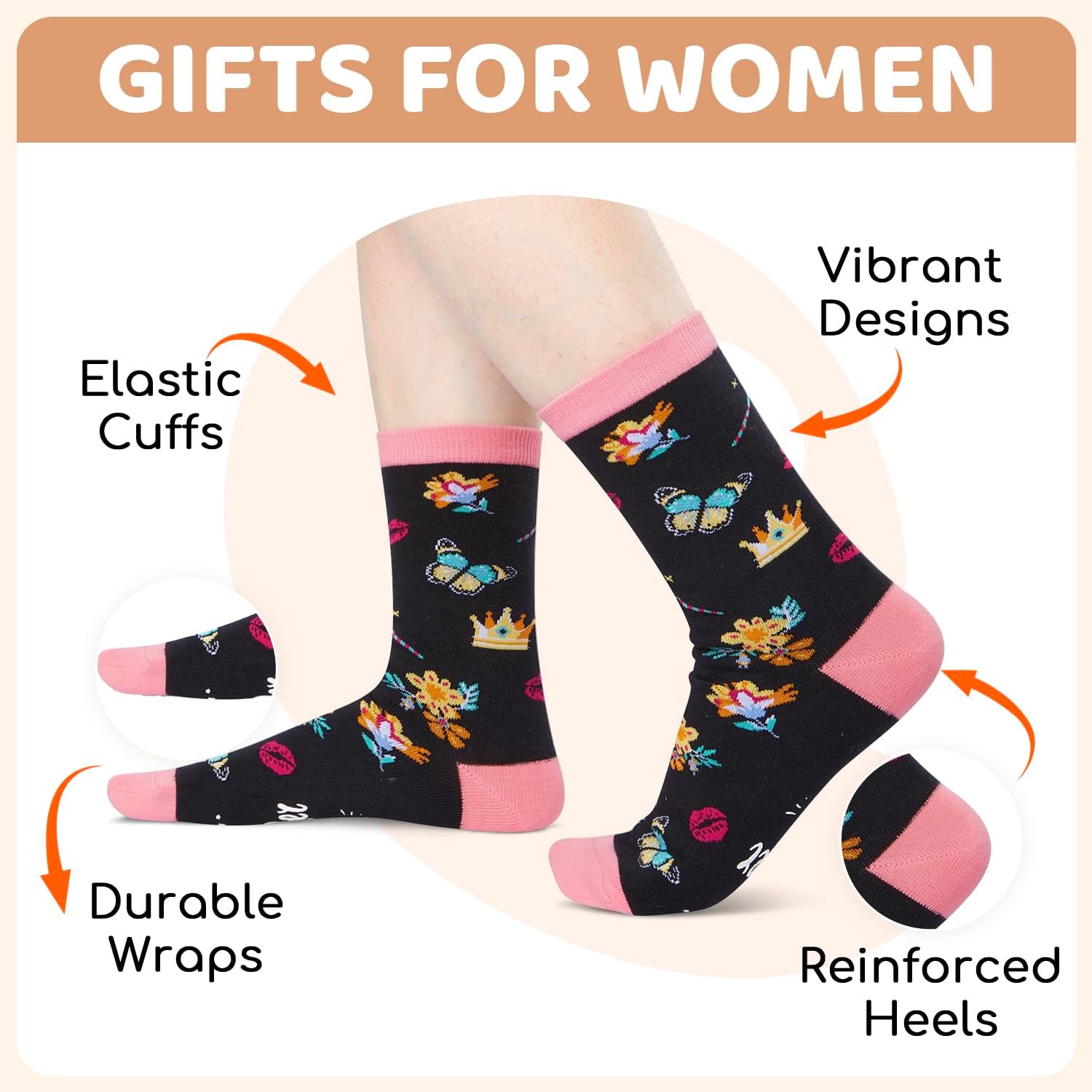 HAPPYPOP Mothers Day Gifts Socks - Gifts for Mom Godmother, Aunt Wife Sister Socks - Image 3