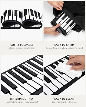 POGOLAB 88 Key Roll Up Keyboard Piano + Electronic Drum Set
