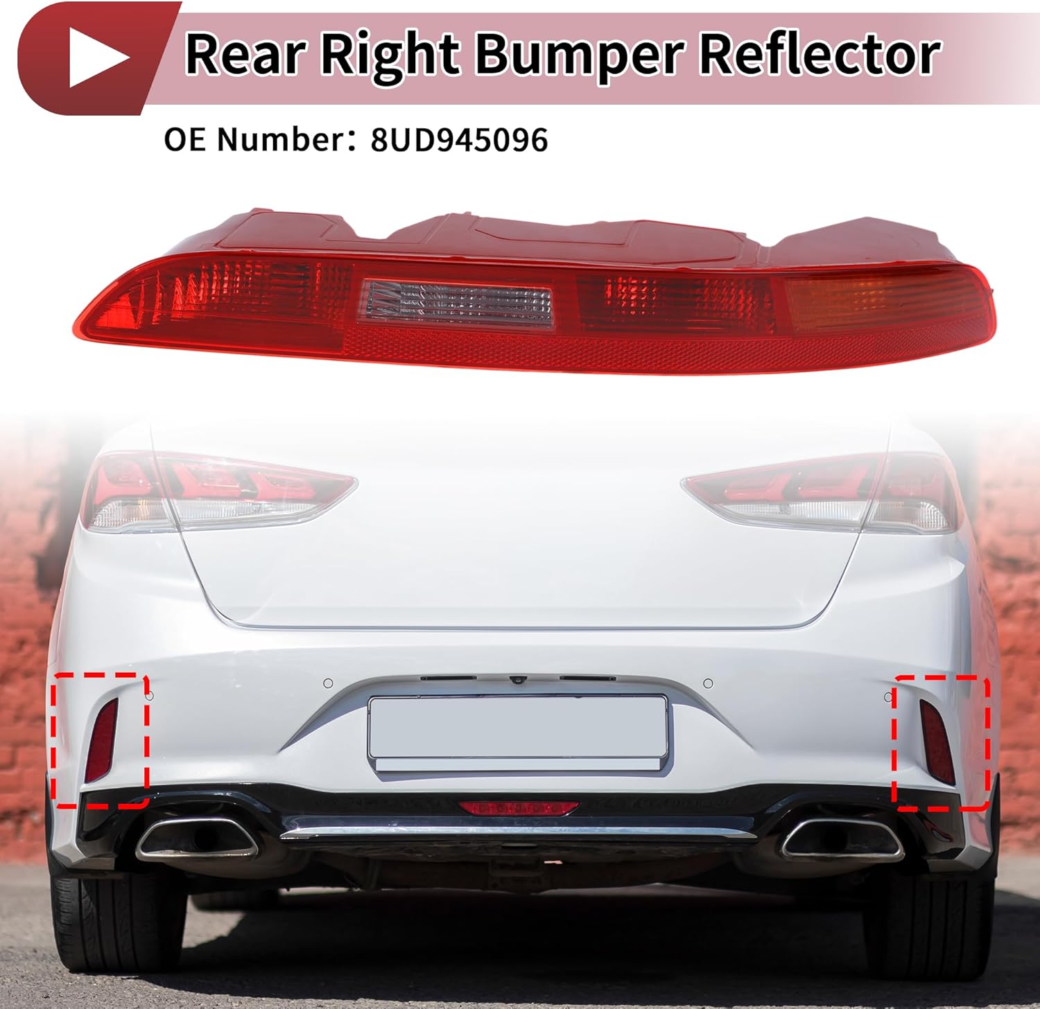 1 Pc Rear Right Bumper Reflectors No.8UD945096 Bumper Reflector Side Marker for Audi Q3 2016-2018