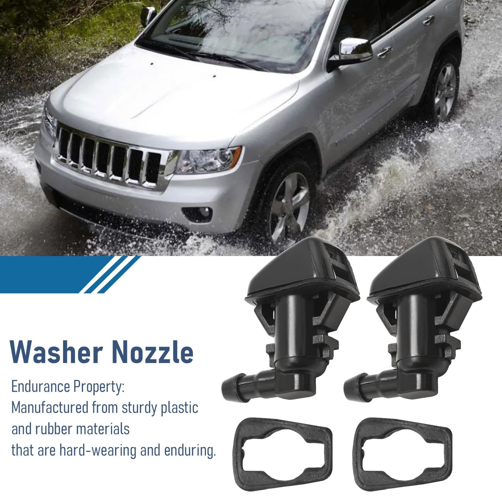 2 ugelli per tergicristalli 8265A127, ricambio per Jeep Grand Cherokee 2005-2013, sostituisce 8265A127